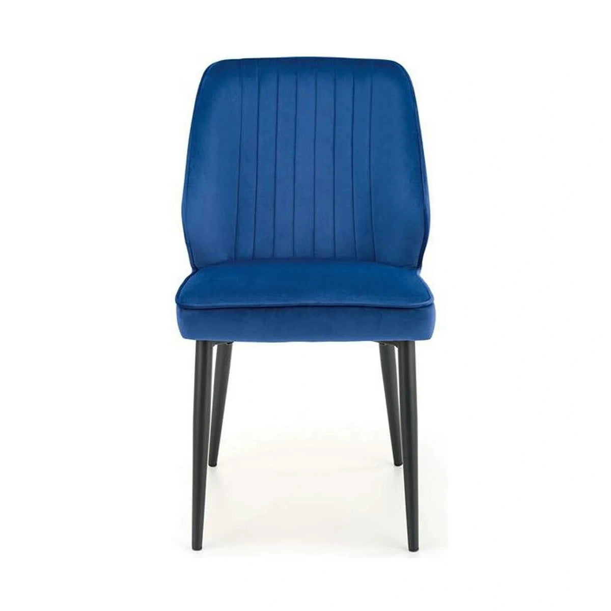 Scaun tapitat K432, albastru, stofa catifelata, 48x57x85 cm