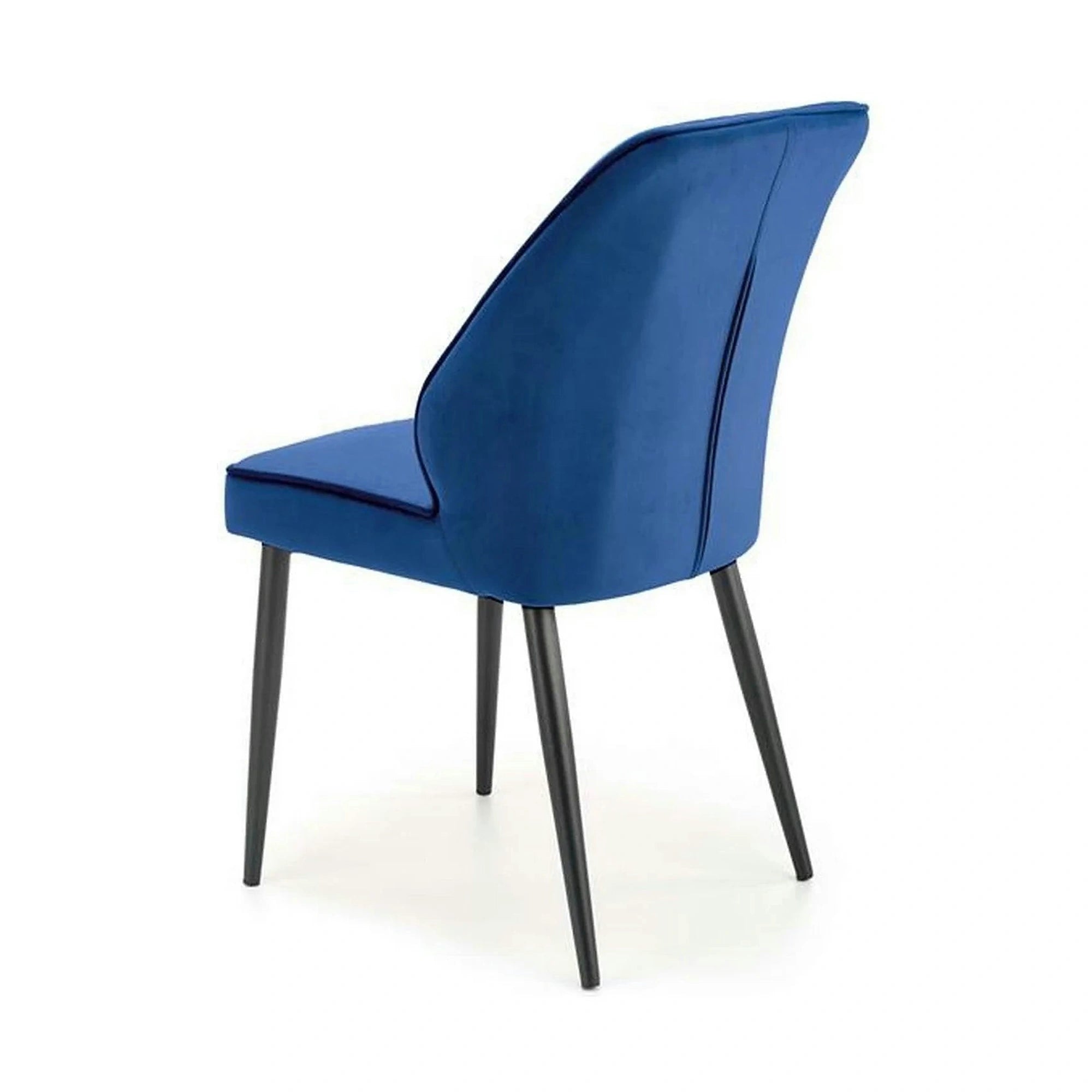 Scaun tapitat K432, albastru, stofa catifelata, 48x57x85 cm