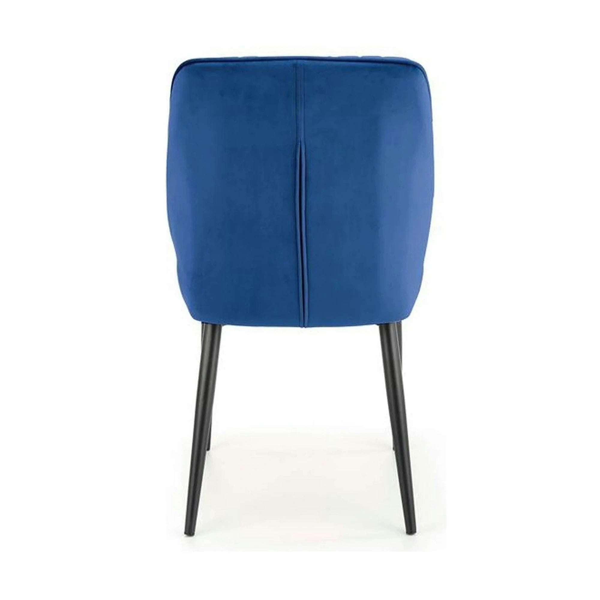 Scaun tapitat K432, albastru, stofa catifelata, 48x57x85 cm