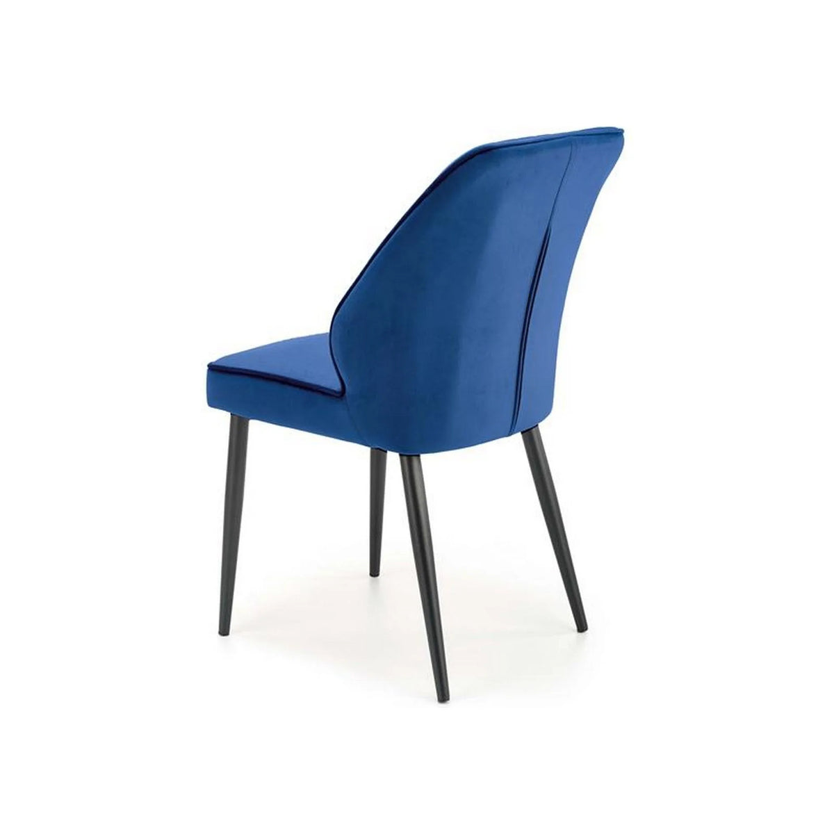 Scaun tapitat K432, albastru, stofa catifelata, 48x57x85 cm