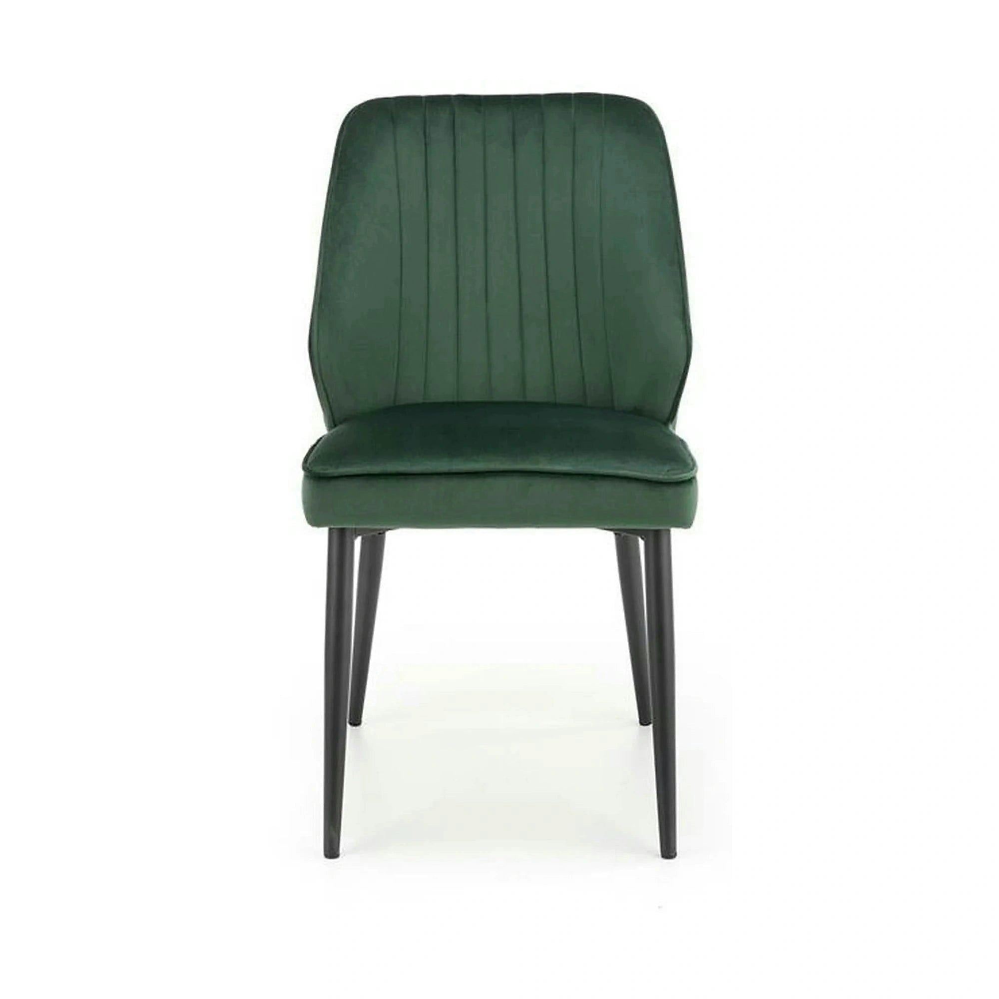 Scaun tapitat K432, verde inchis, stofa catifelata, 48x57x85 cm