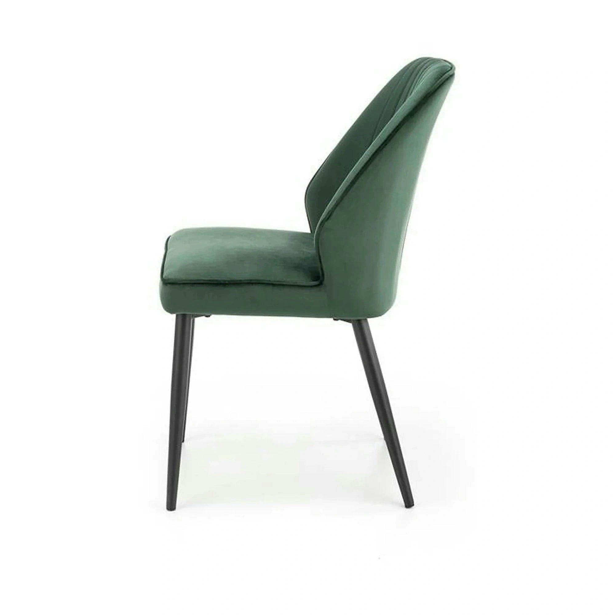 Scaun tapitat K432, verde inchis, stofa catifelata, 48x57x85 cm