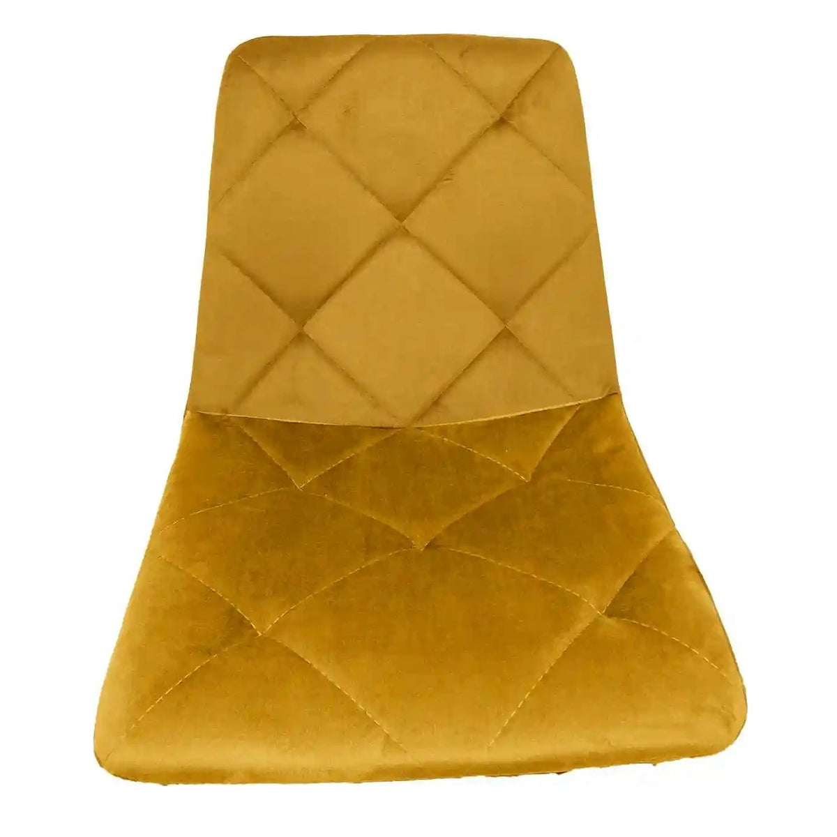 Scaun tapitat K438, galben, stofa catifelata, 45x50x86 cm