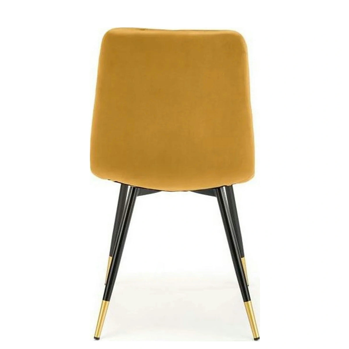 Scaun tapitat K438, galben, stofa catifelata, 45x50x86 cm