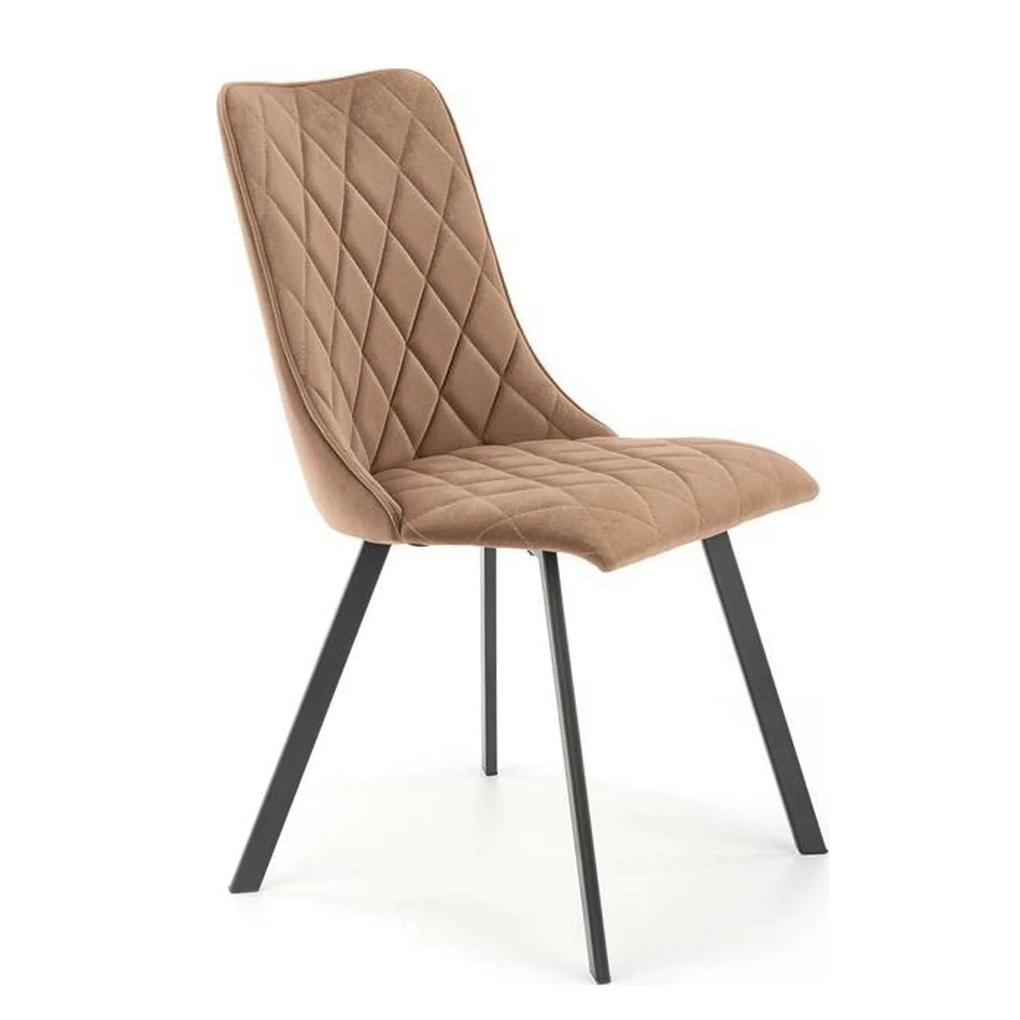 Scaun tapitat K450, bej, stofa catifelata, 44x58x85 cm