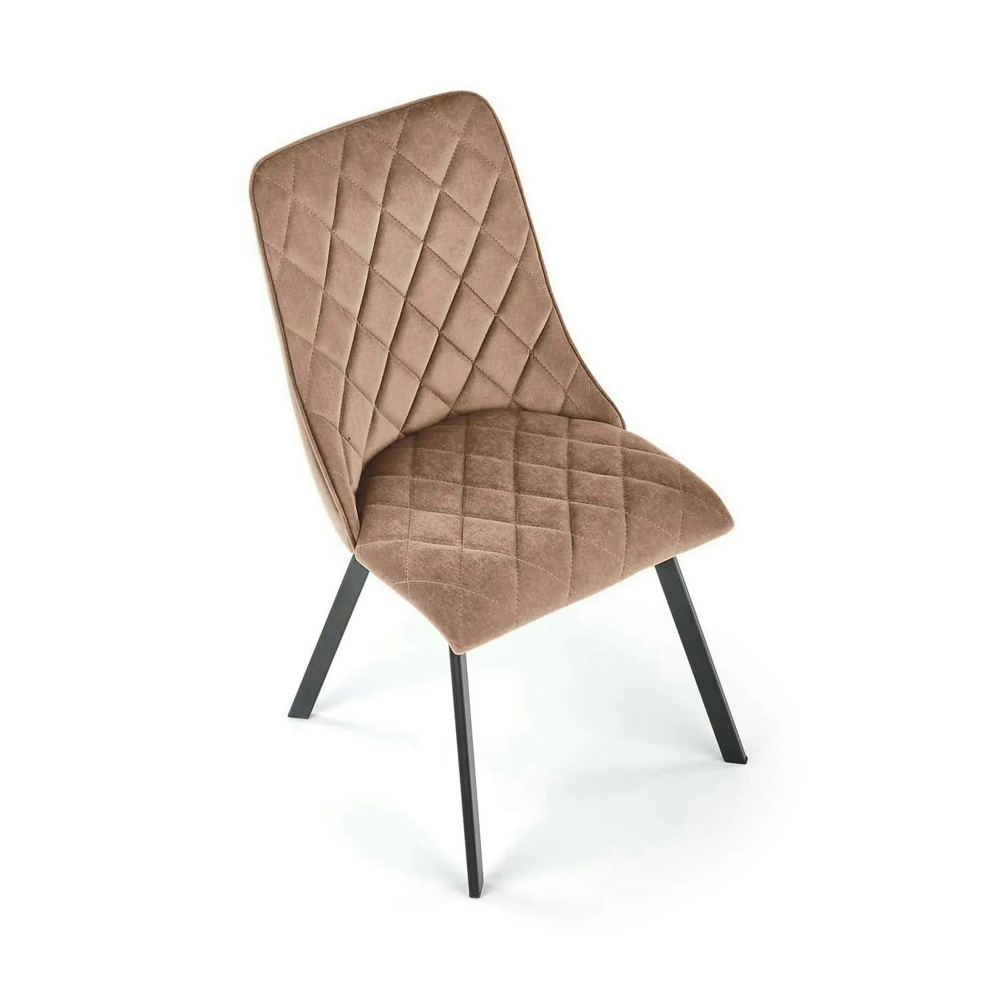 Scaun tapitat K450, bej, stofa catifelata, 44x58x85 cm