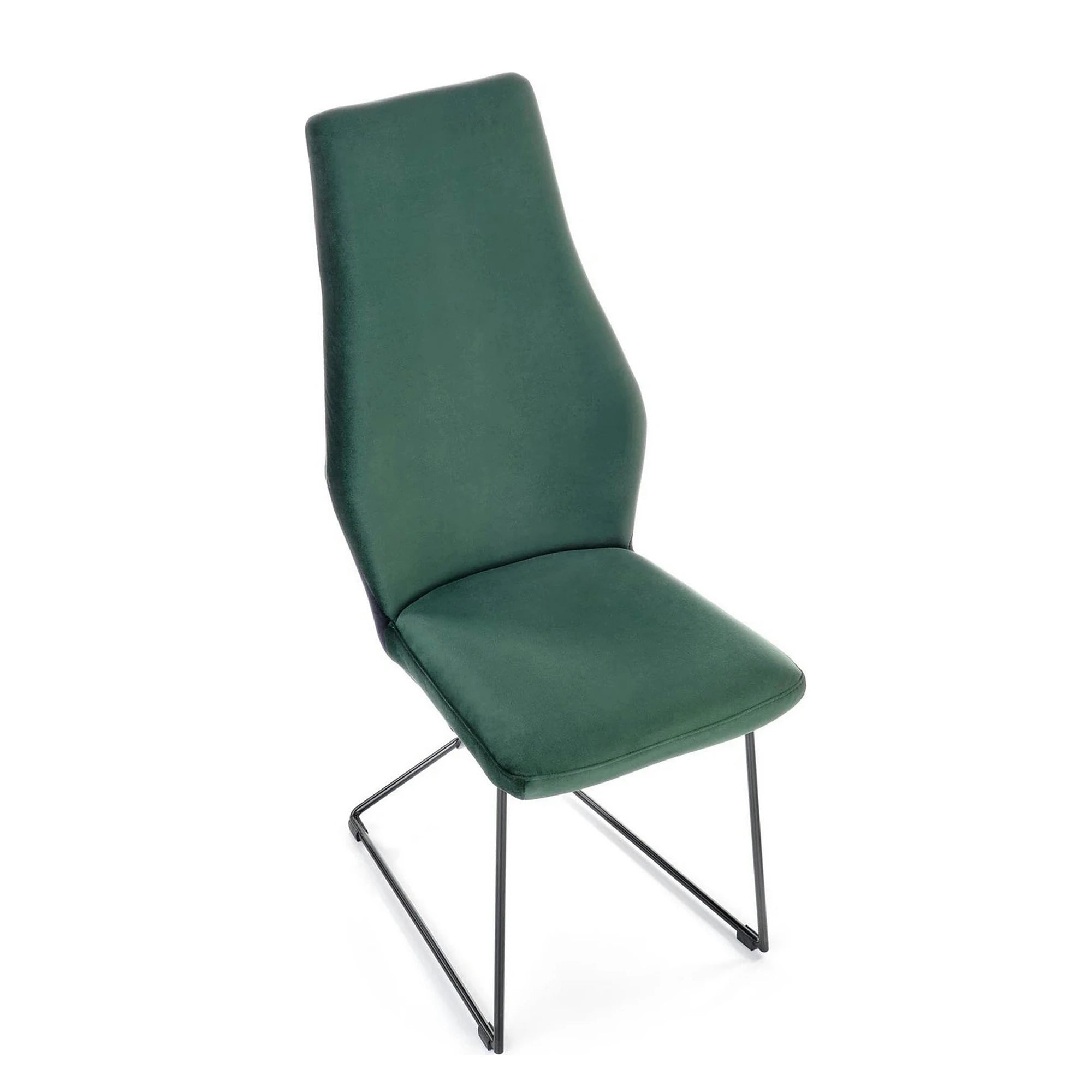 Scaun tapitat K485, verde inchis, stofa catifelata, 44x63x96 cm
