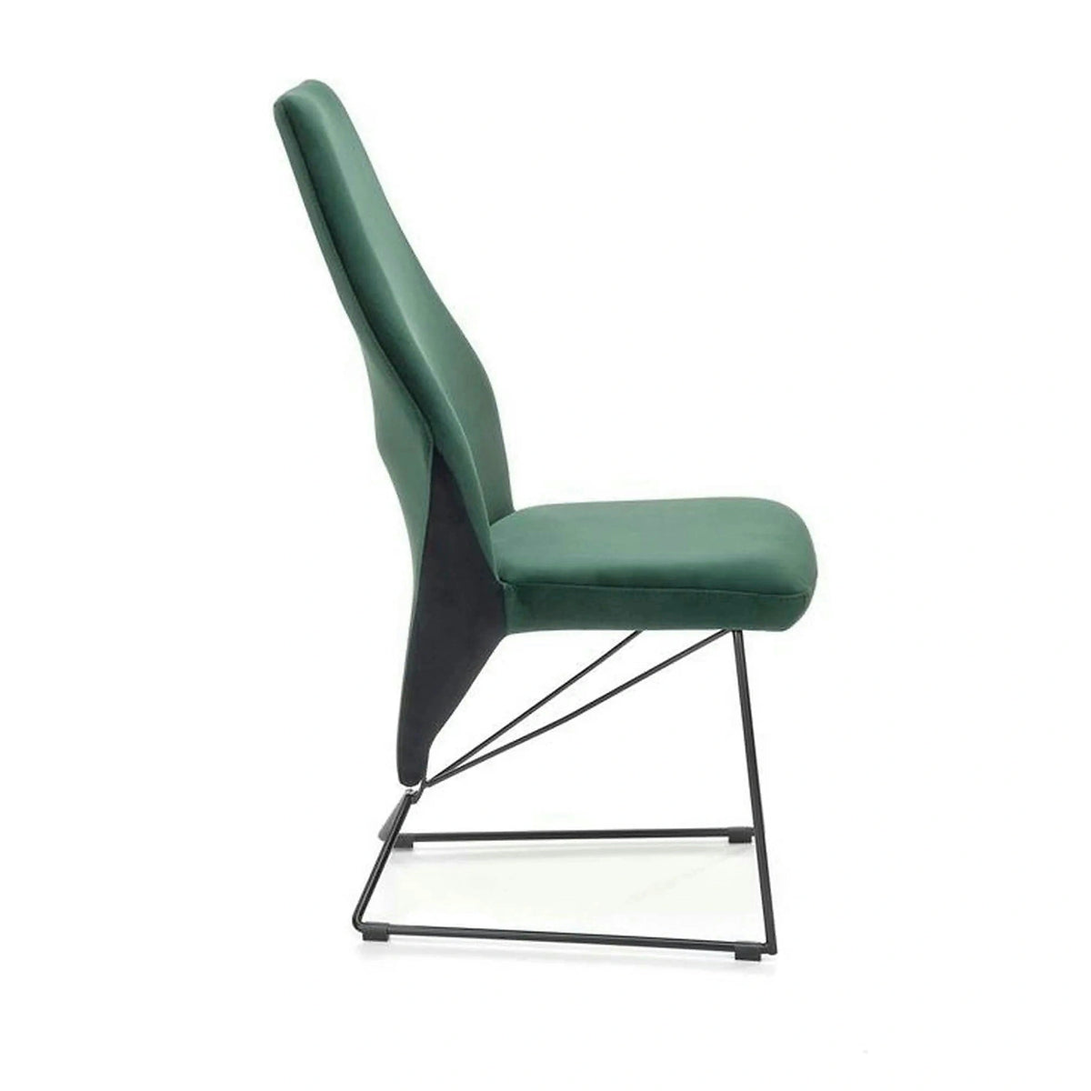 Scaun tapitat K485, verde inchis, stofa catifelata, 44x63x96 cm
