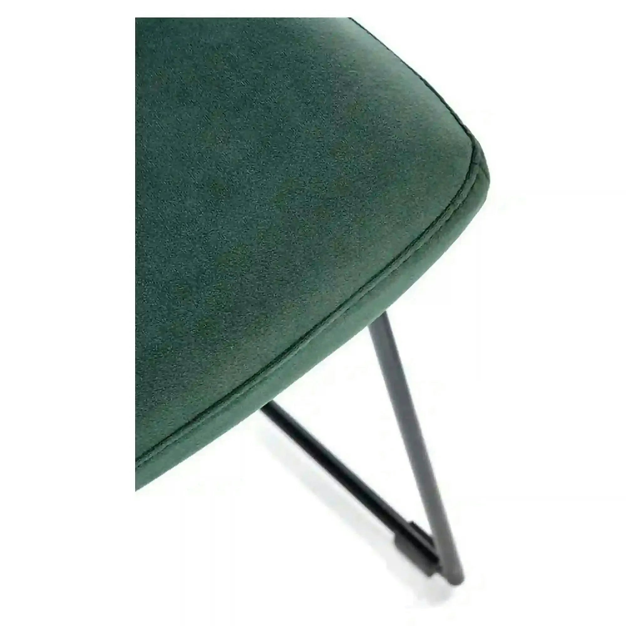 Scaun tapitat K485, verde inchis, stofa catifelata, 44x63x96 cm