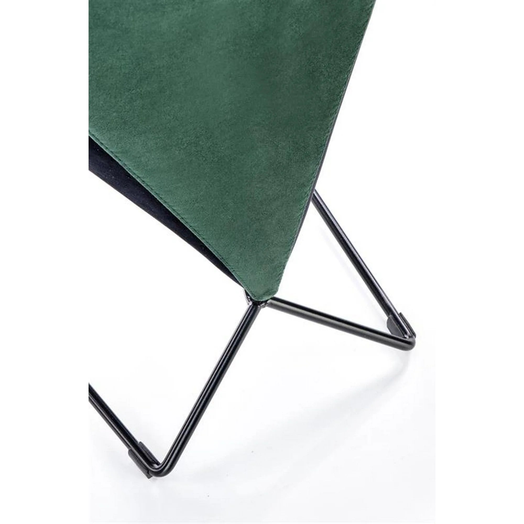 Scaun tapitat K485, verde inchis, stofa catifelata, 44x63x96 cm