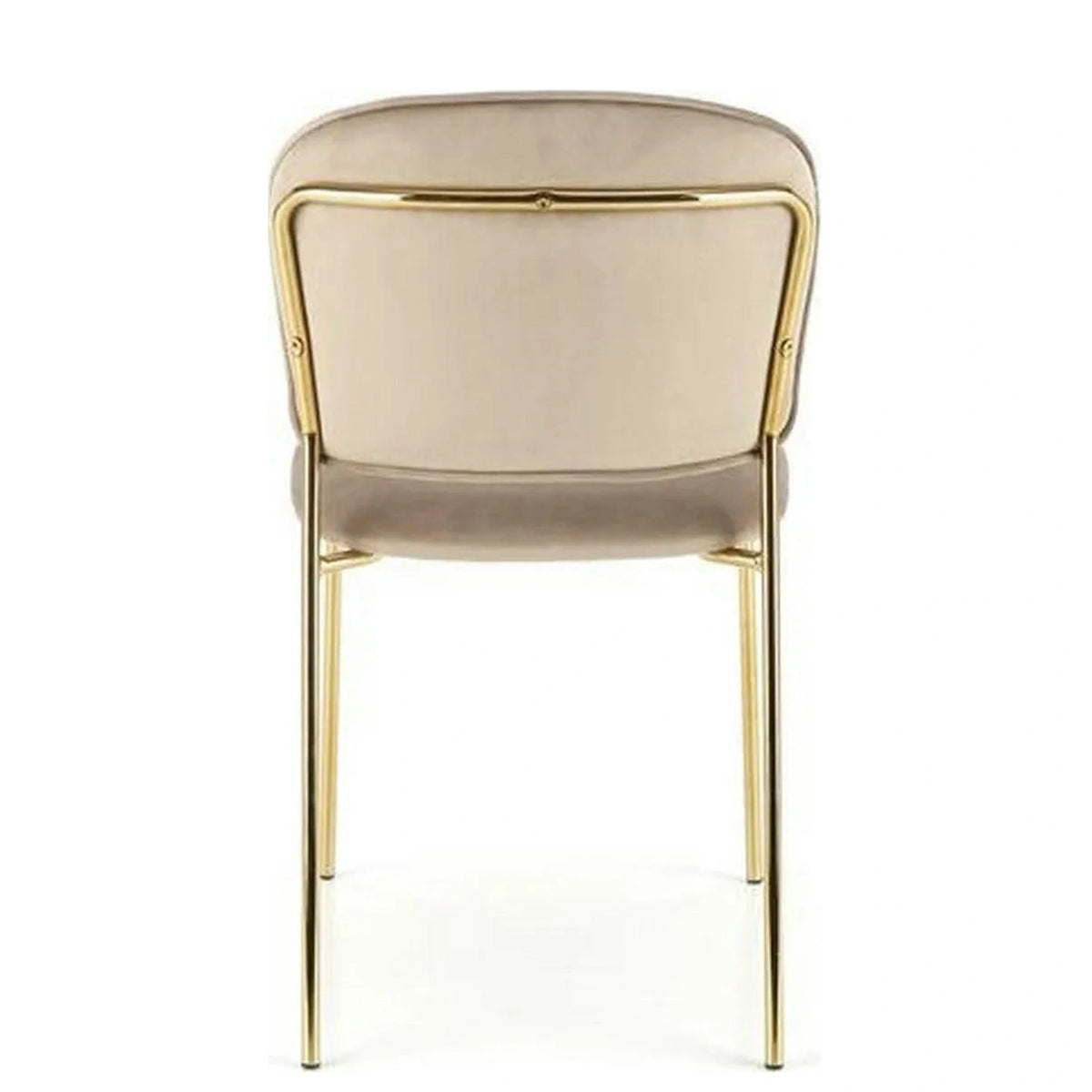 Scaun tapitat K499, bej/auriu, stofa catifelata, 47x56x85 cm