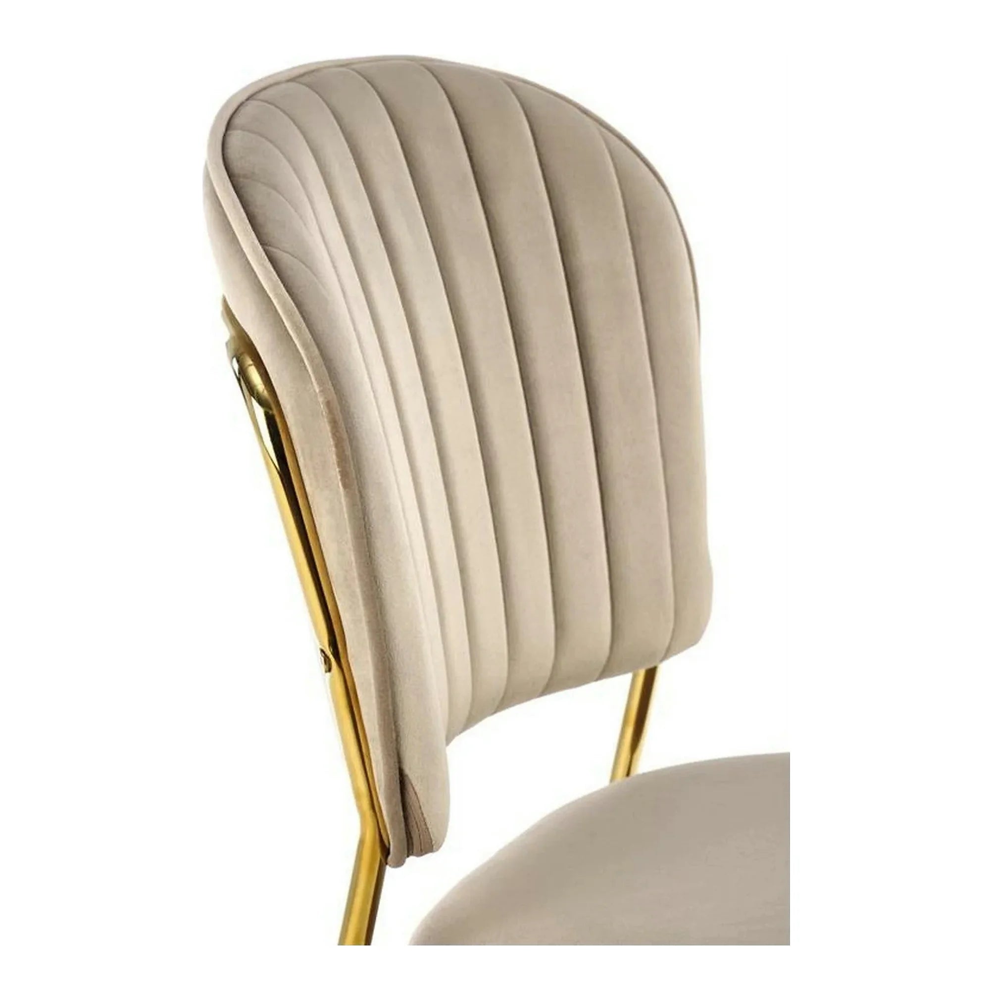Scaun tapitat K499, bej/auriu, stofa catifelata, 47x56x85 cm