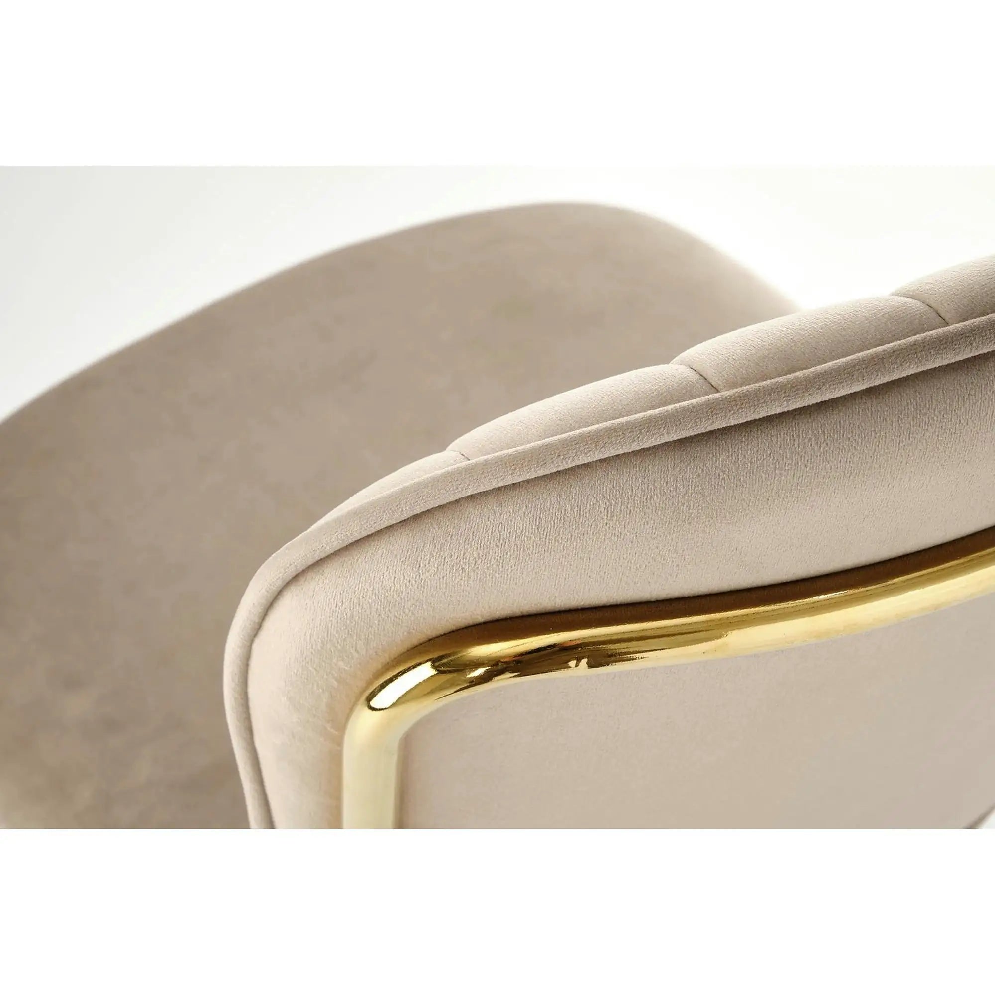 Scaun tapitat K499, bej/auriu, stofa catifelata, 47x56x85 cm