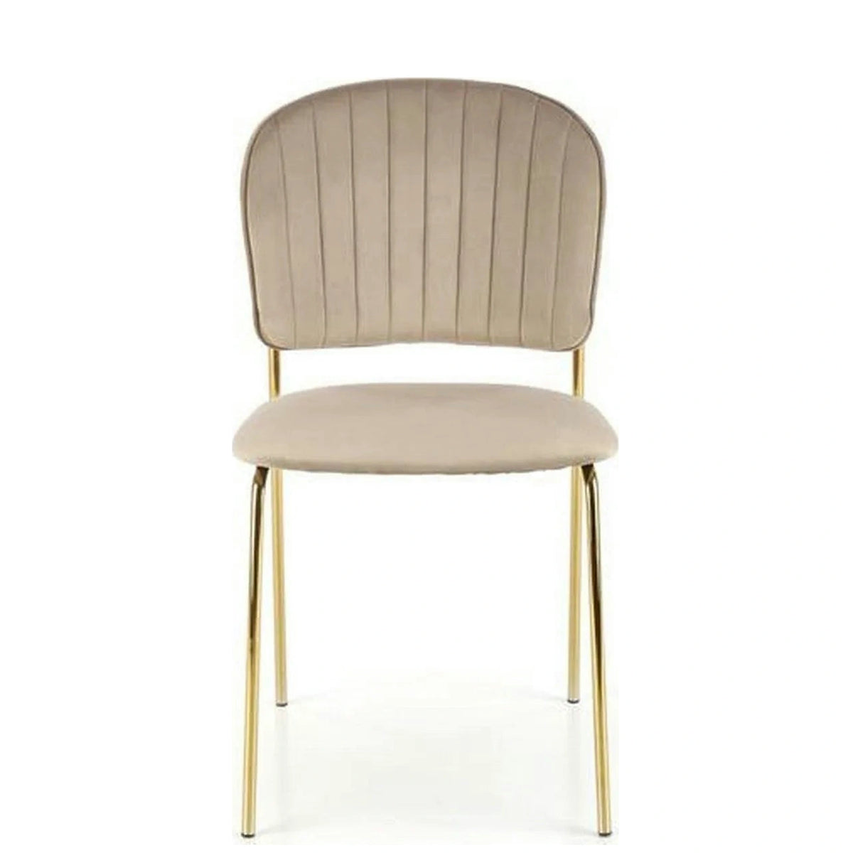 Scaun tapitat K499, bej/auriu, stofa catifelata, 47x56x85 cm