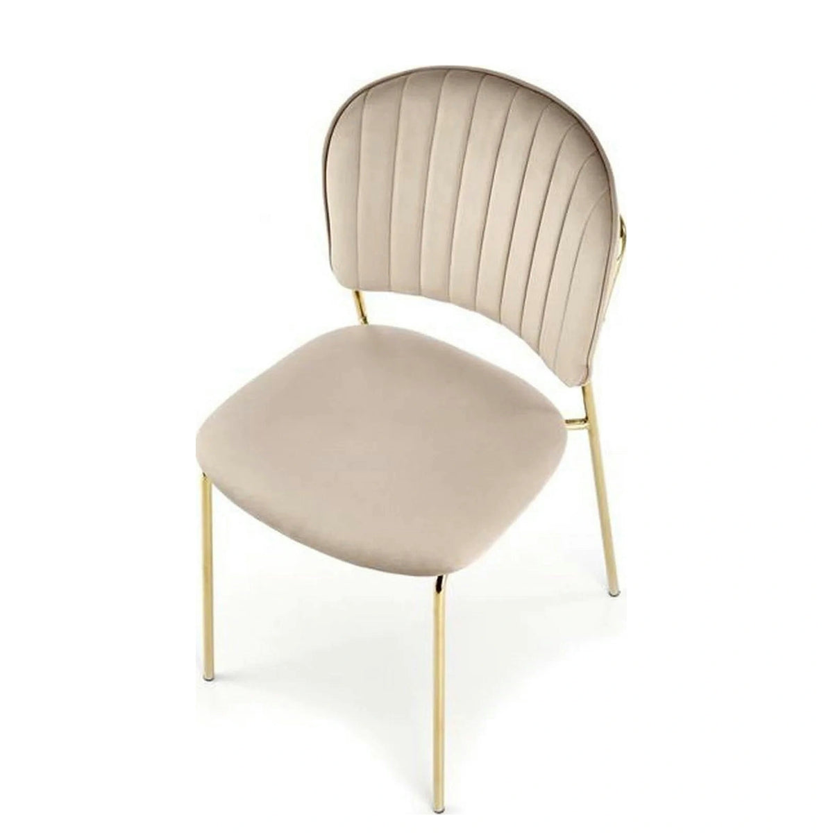 Scaun tapitat K499, bej/auriu, stofa catifelata, 47x56x85 cm