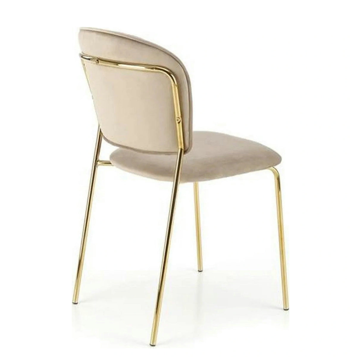 Scaun tapitat K499, bej/auriu, stofa catifelata, 47x56x85 cm