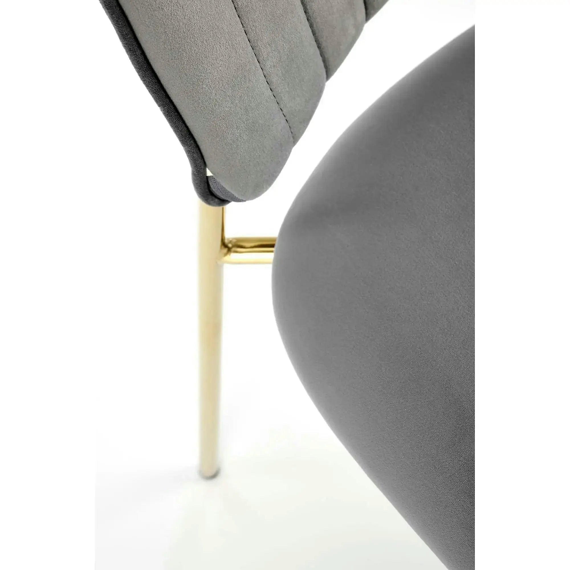 Scaun tapitat K499, gri/auriu, stofa catifelata, 47x56x85 cm