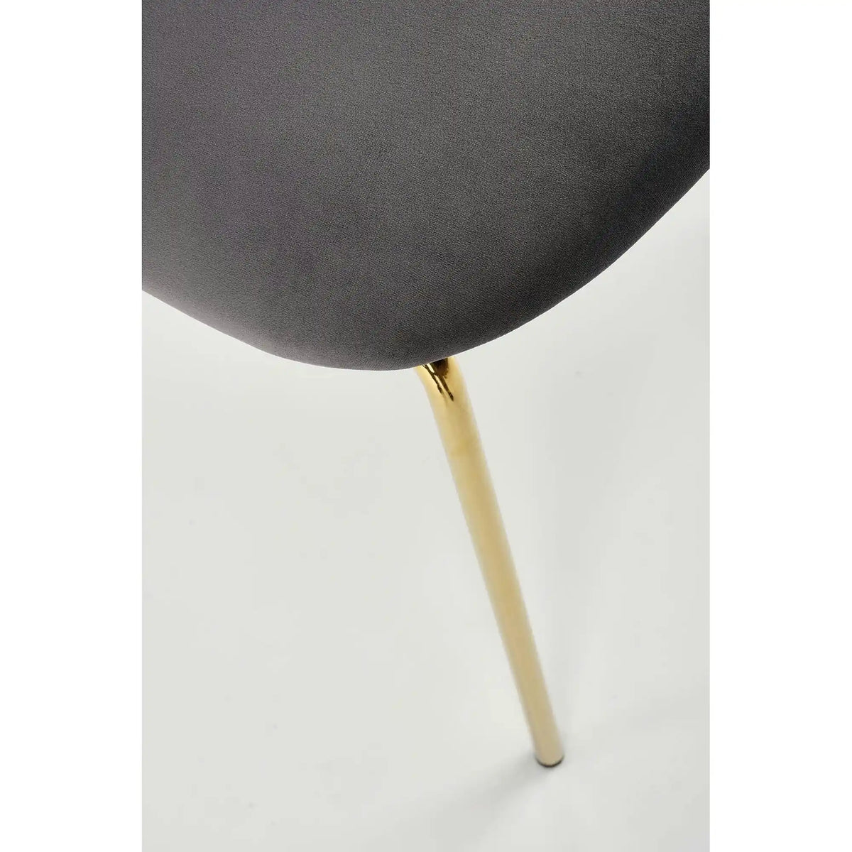 Scaun tapitat K499, gri/auriu, stofa catifelata, 47x56x85 cm