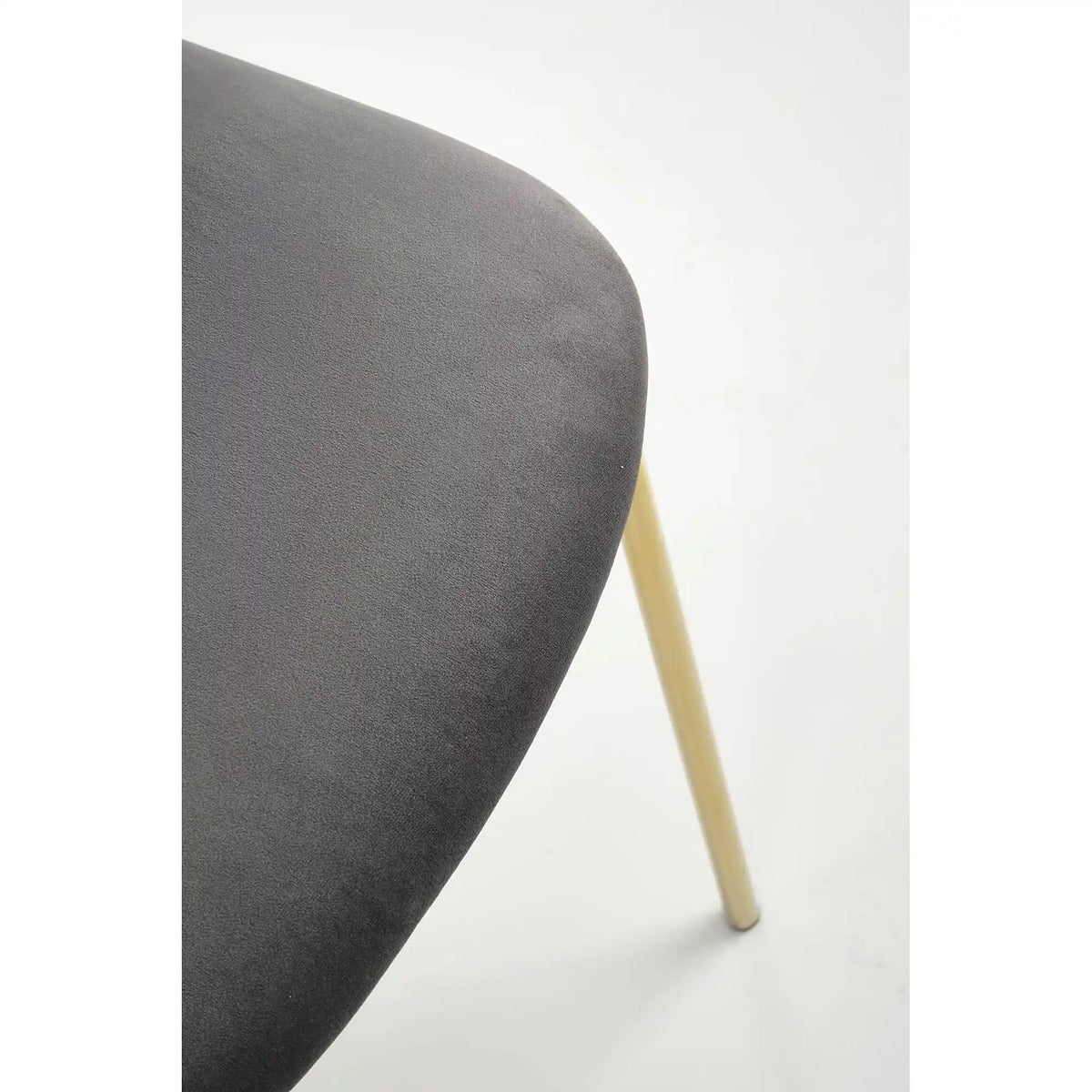 Scaun tapitat K499, gri/auriu, stofa catifelata, 47x56x85 cm