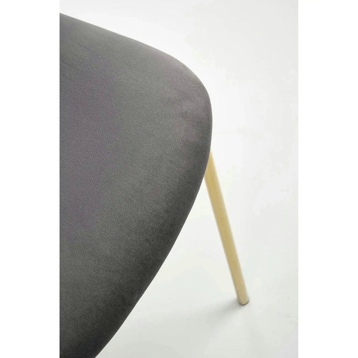 Scaun tapitat K499, gri/auriu, stofa catifelata, 47x56x85 cm