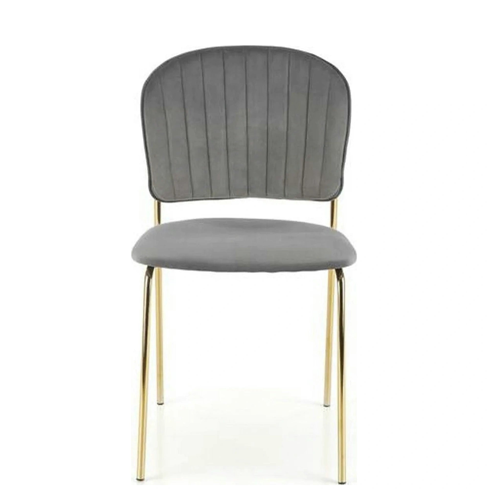 Scaun tapitat K499, gri/auriu, stofa catifelata, 47x56x85 cm