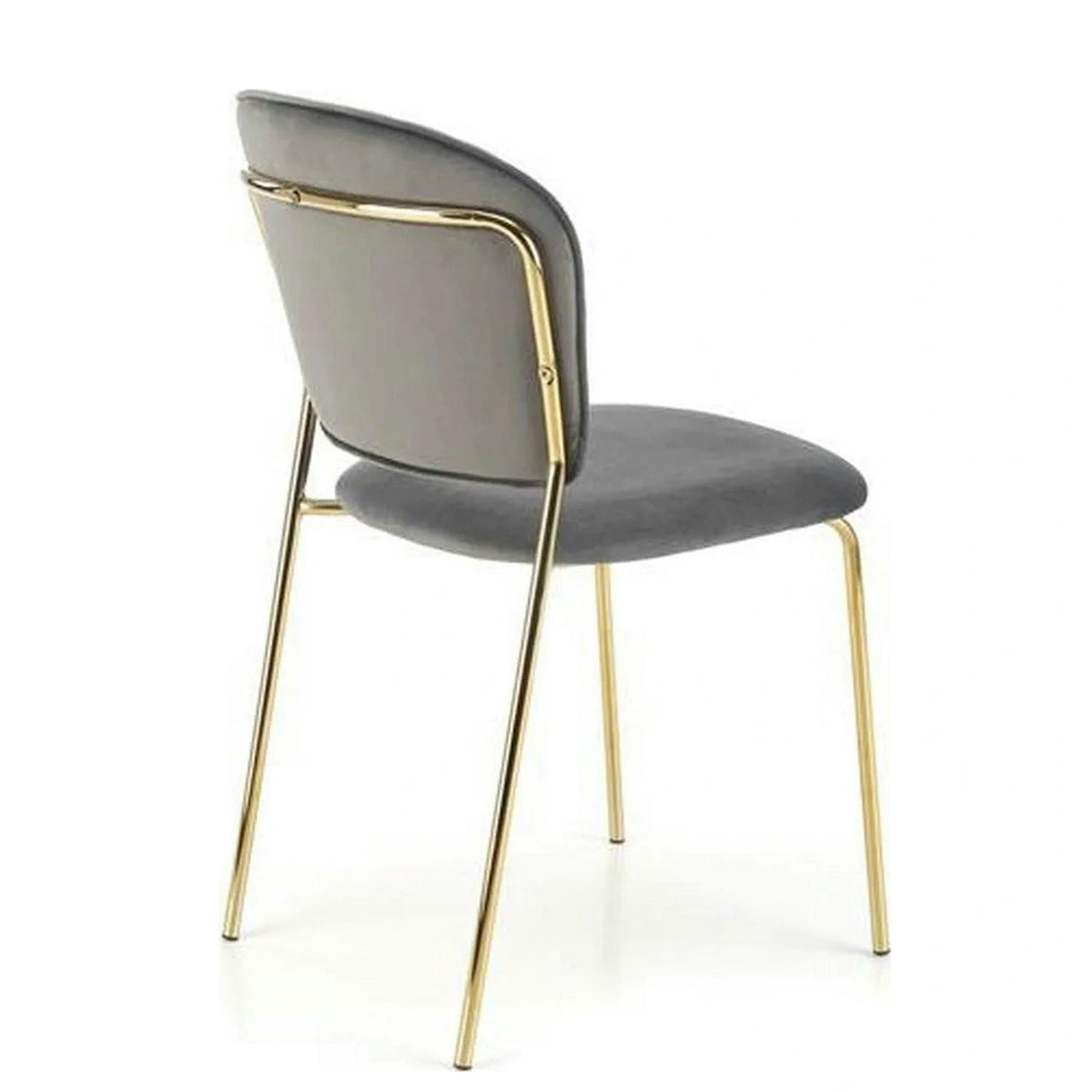 Scaun tapitat K499, gri/auriu, stofa catifelata, 47x56x85 cm