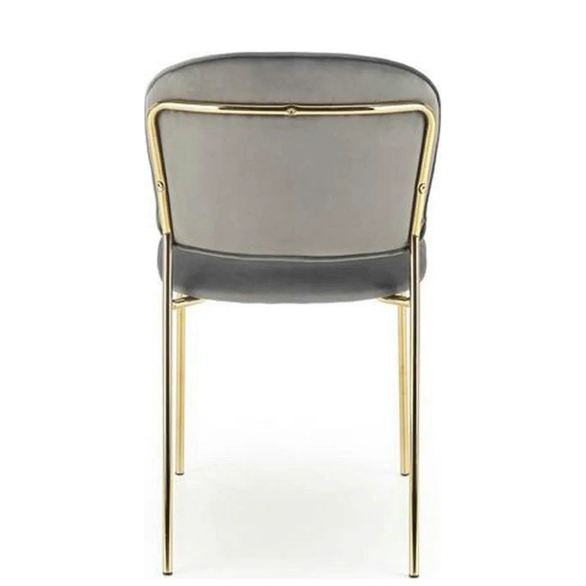 Scaun tapitat K499, gri/auriu, stofa catifelata, 47x56x85 cm