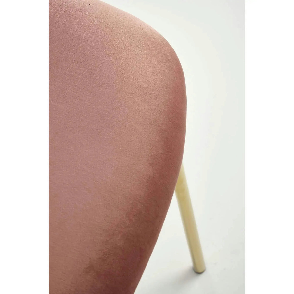 Scaun tapitat K499, roz/auriu, stofa catifelata, 47x56x85 cm