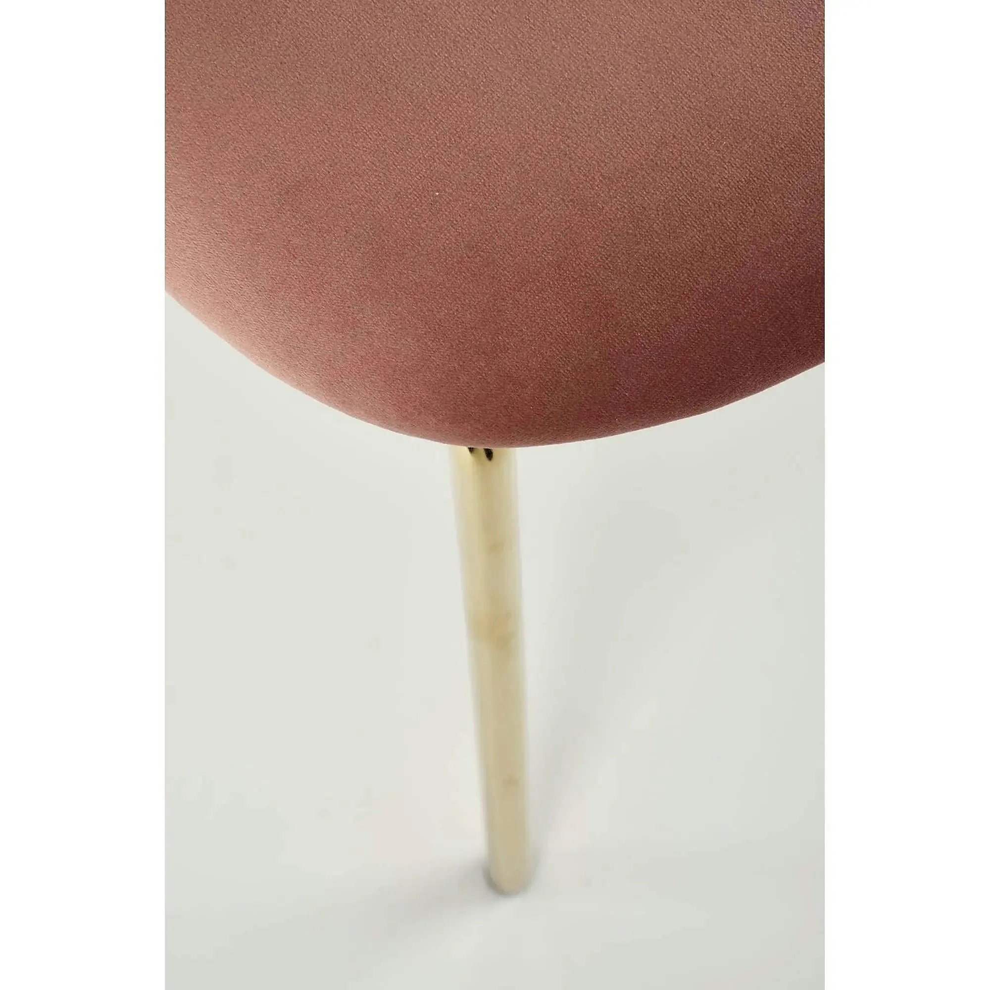 Scaun tapitat K499, roz/auriu, stofa catifelata, 47x56x85 cm