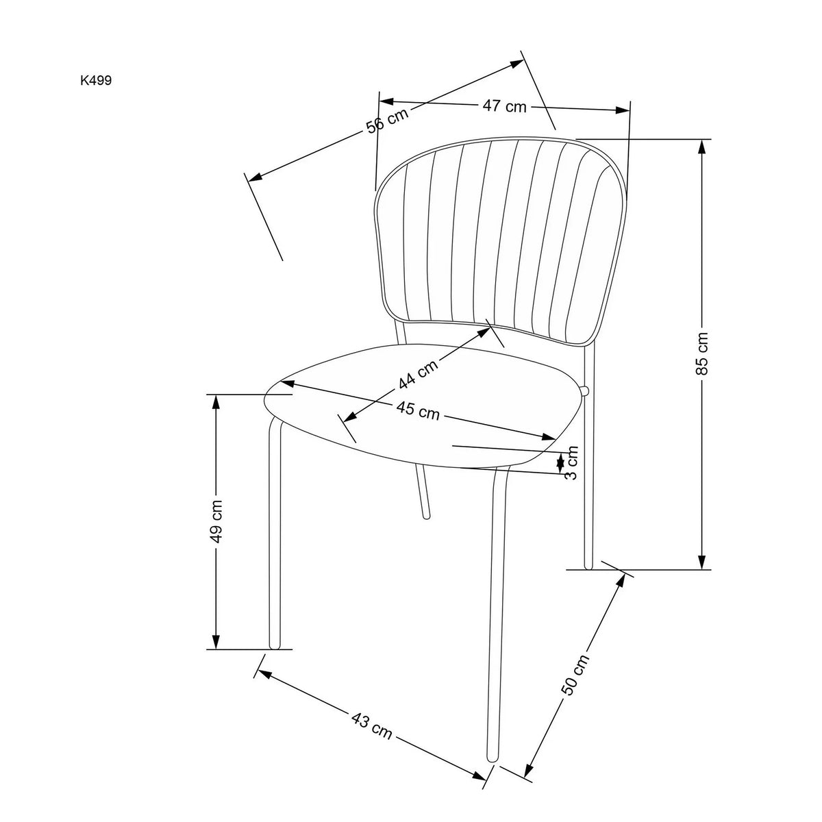 Scaun tapitat K499, roz/auriu, stofa catifelata, 47x56x85 cm