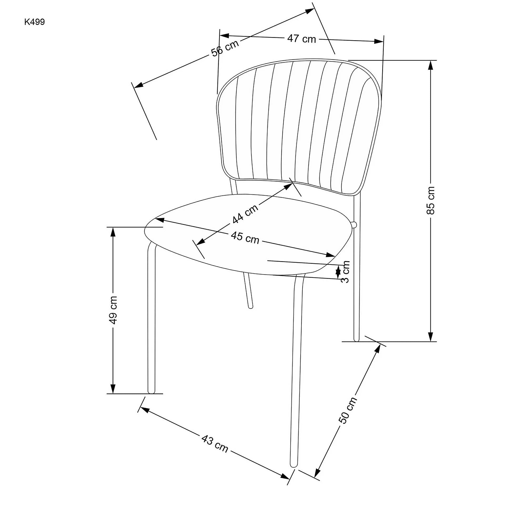 Scaun tapitat K499, roz/auriu, stofa catifelata, 47x56x85 cm