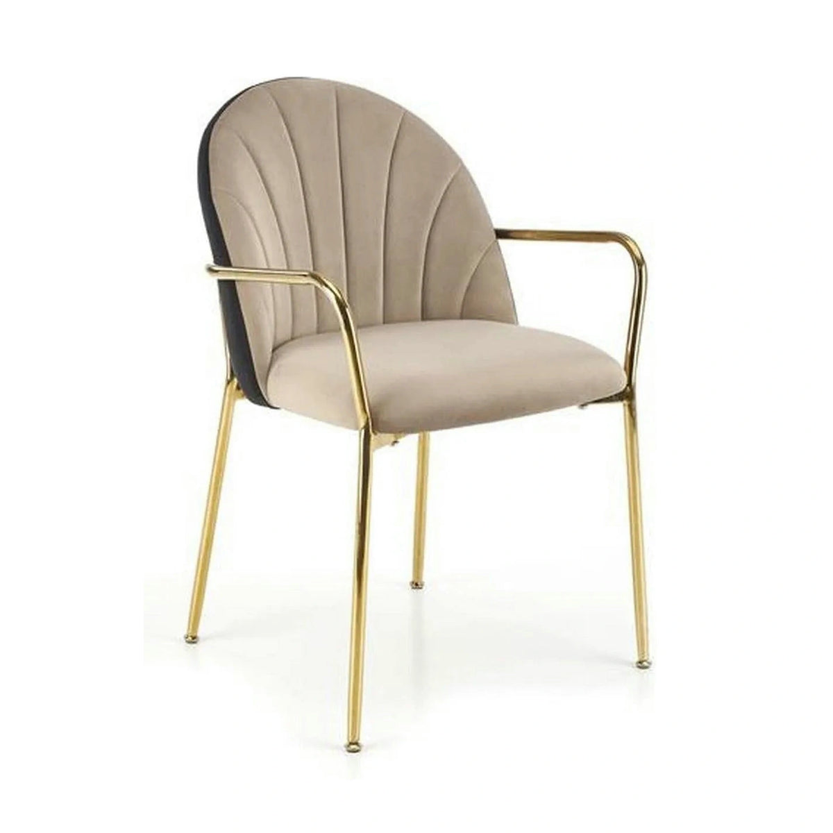Scaun tapitat K500, bej/auriu, stofa catifelata, 53x57x80 cm