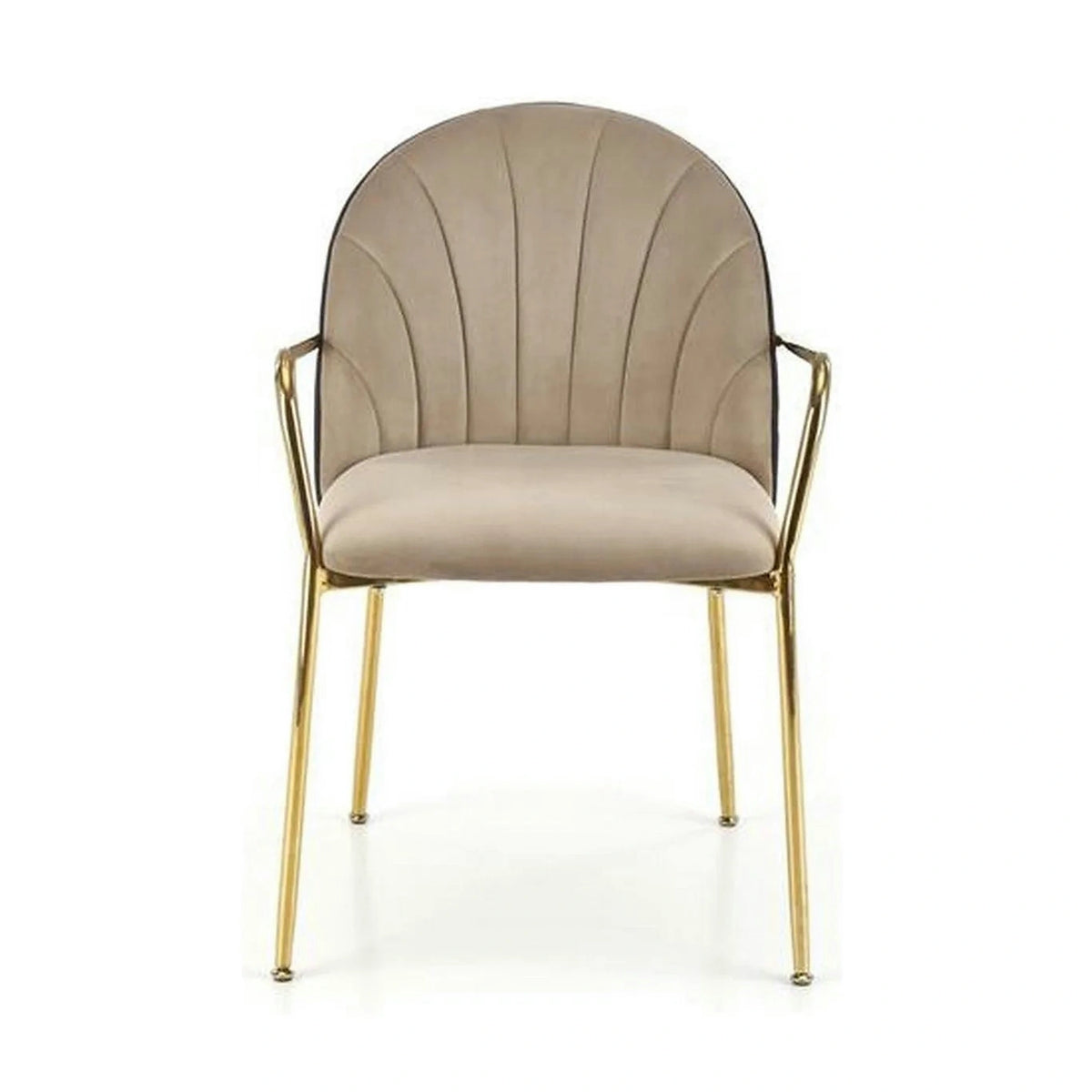 Scaun tapitat K500, bej/auriu, stofa catifelata, 53x57x80 cm