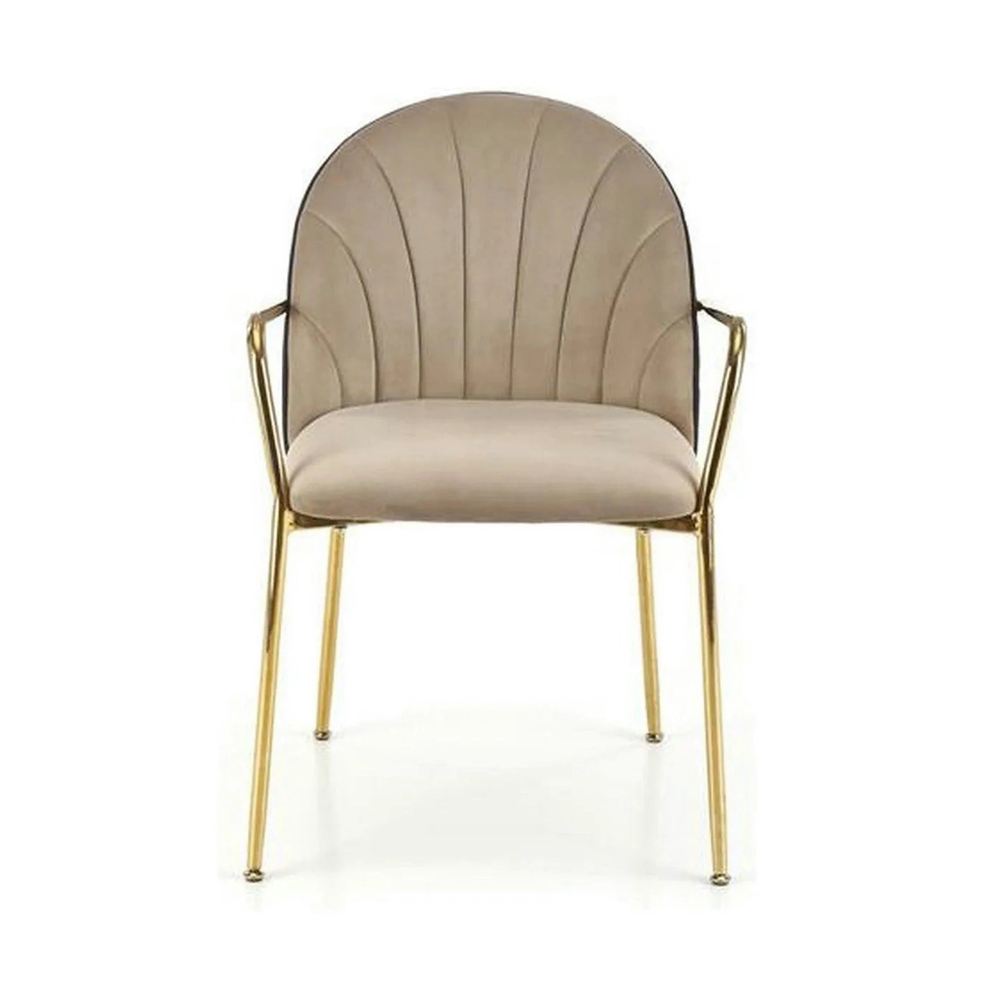 Scaun tapitat K500, bej/auriu, stofa catifelata, 53x57x80 cm