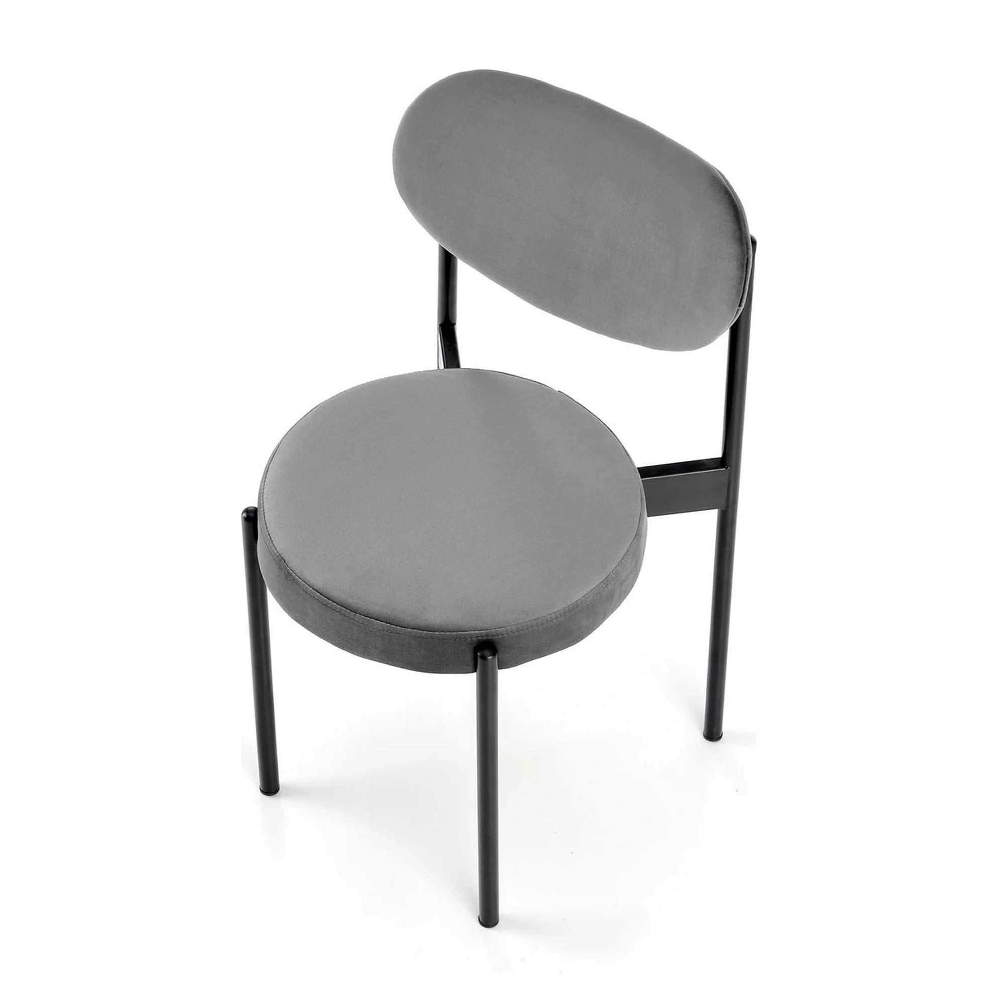 Scaun tapitat K509, gri, stofa catifelata, 42x48x80 cm