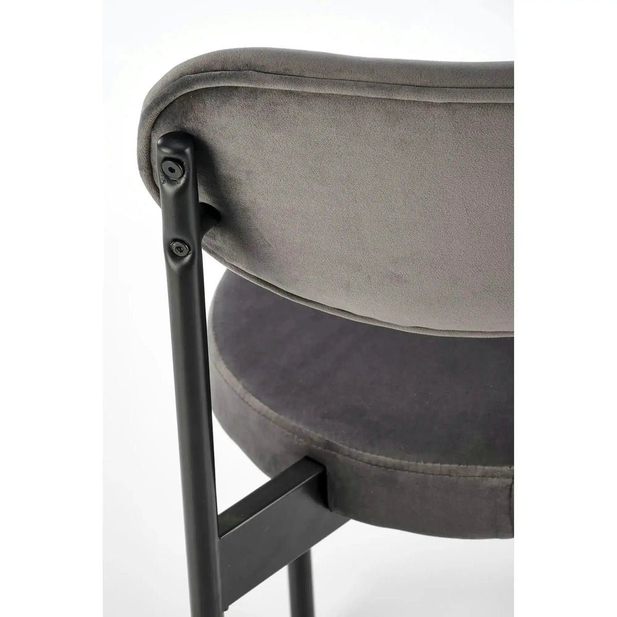 Scaun tapitat K509, gri, stofa catifelata, 42x48x80 cm