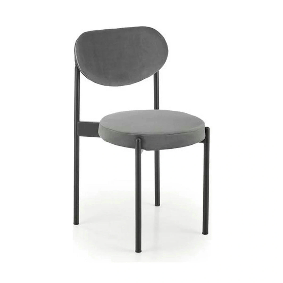 Scaun tapitat K509, gri, stofa catifelata, 42x48x80 cm