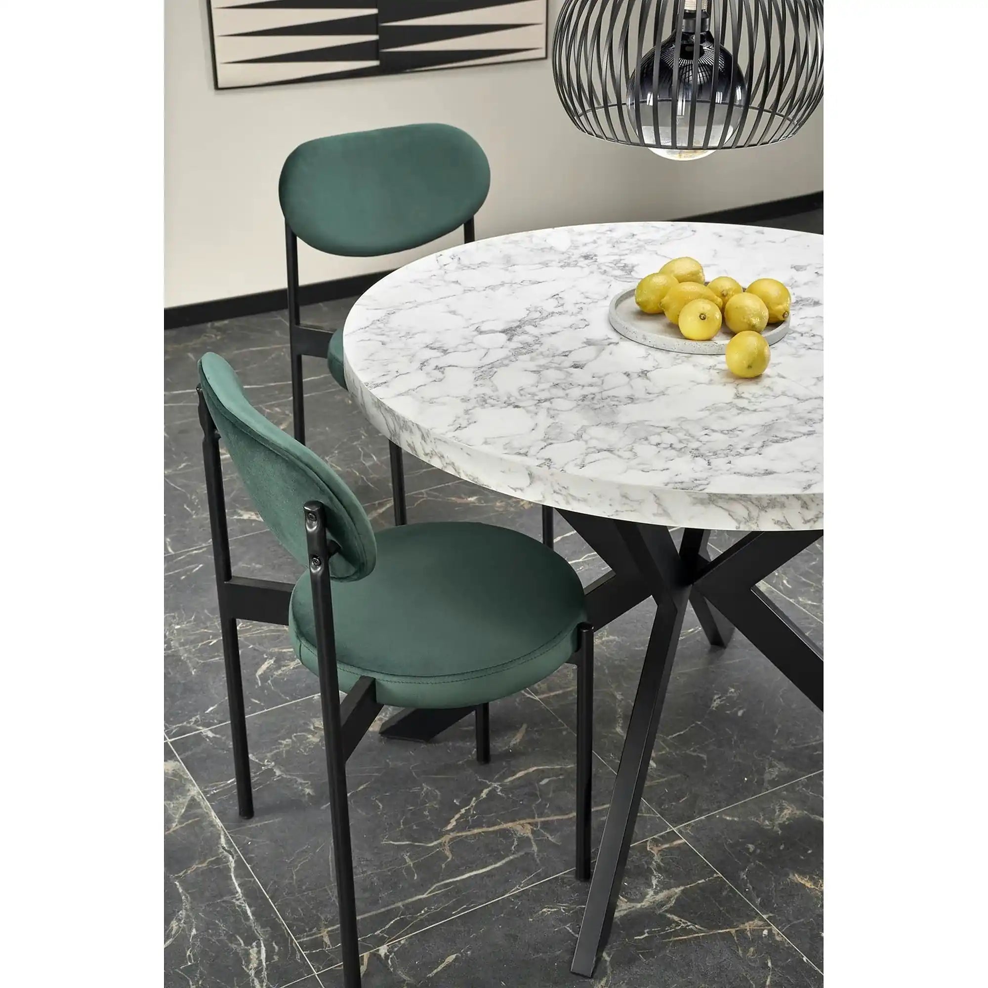 Scaun tapitat K509, gri, stofa catifelata, 42x48x80 cm