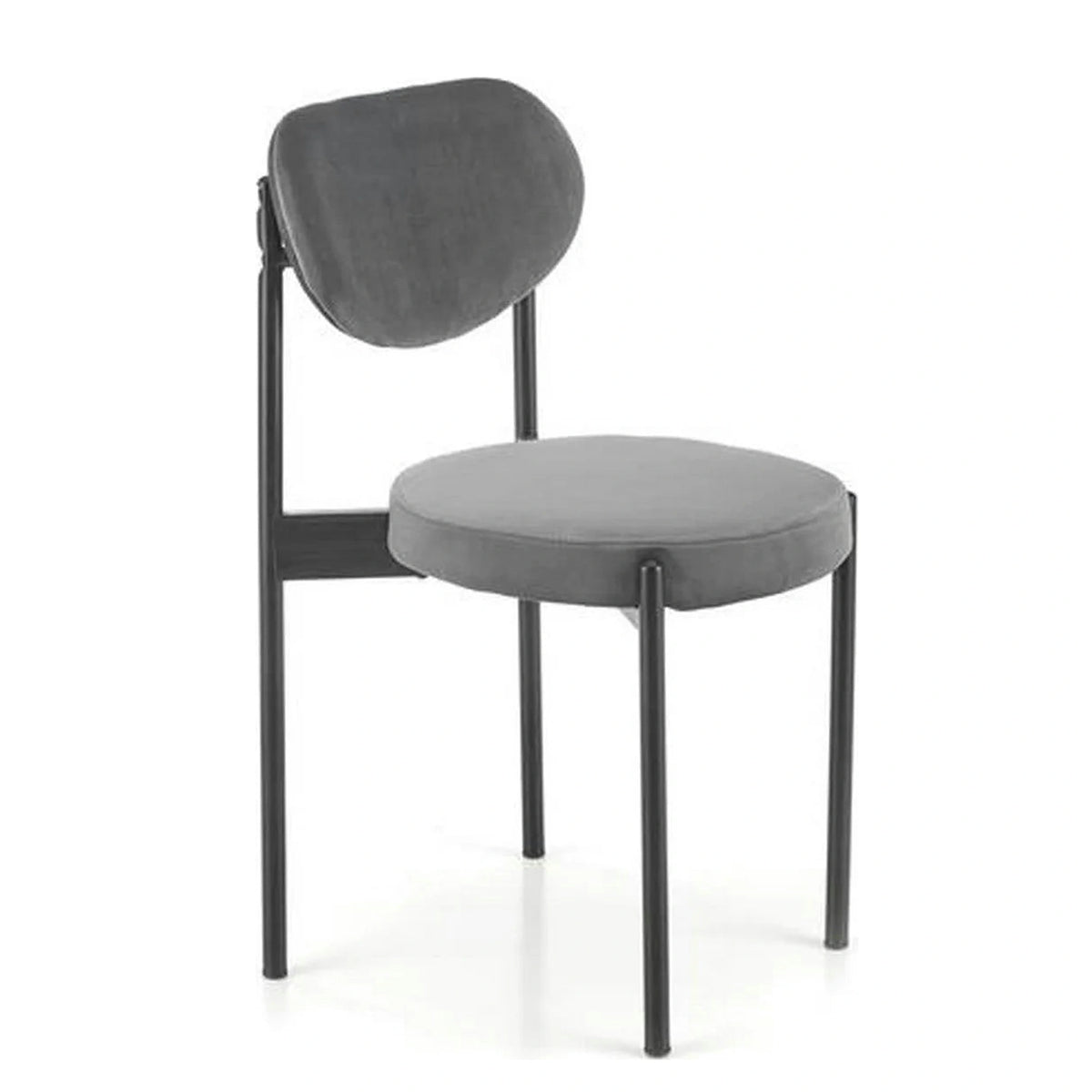 Scaun tapitat K509, gri, stofa catifelata, 42x48x80 cm