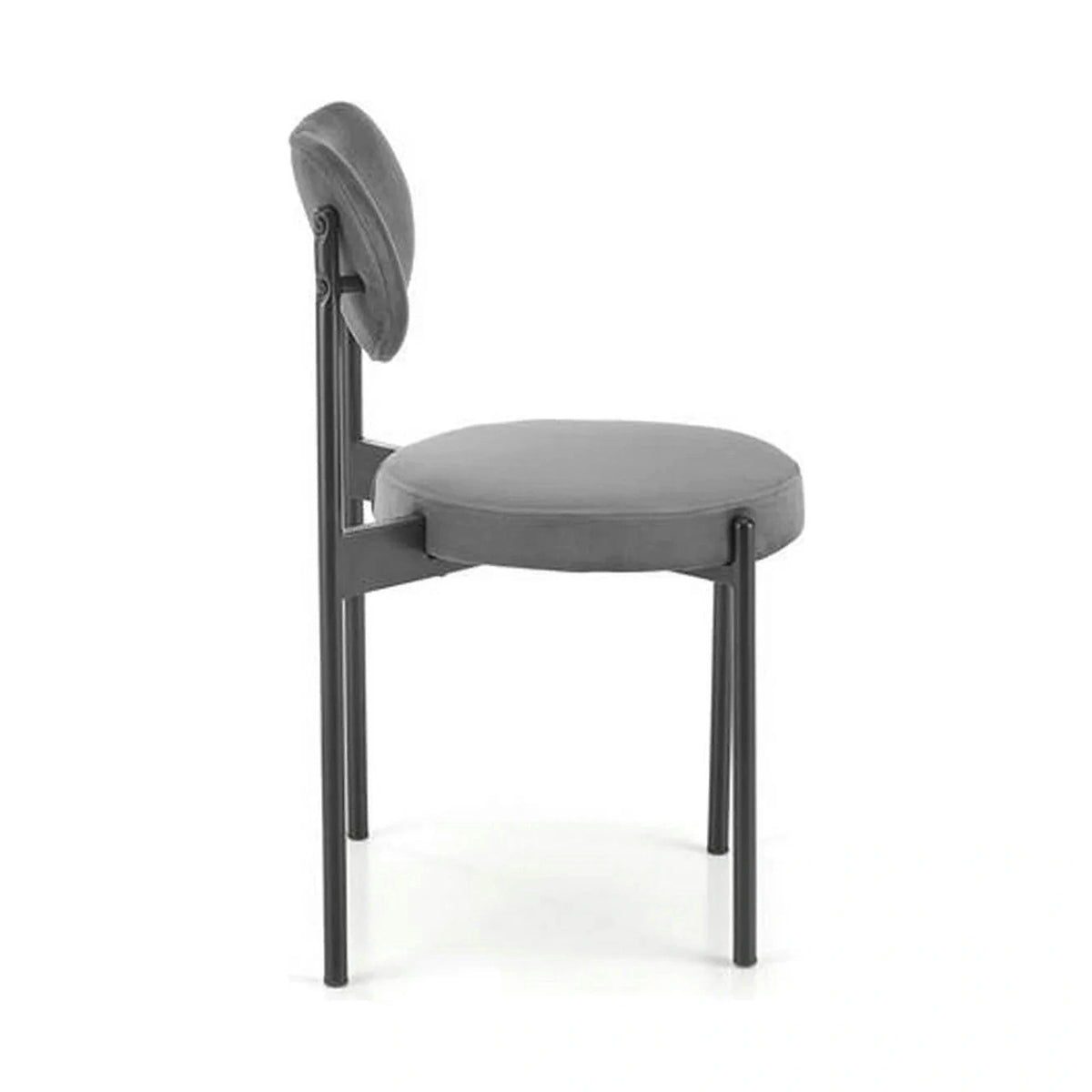 Scaun tapitat K509, gri, stofa catifelata, 42x48x80 cm