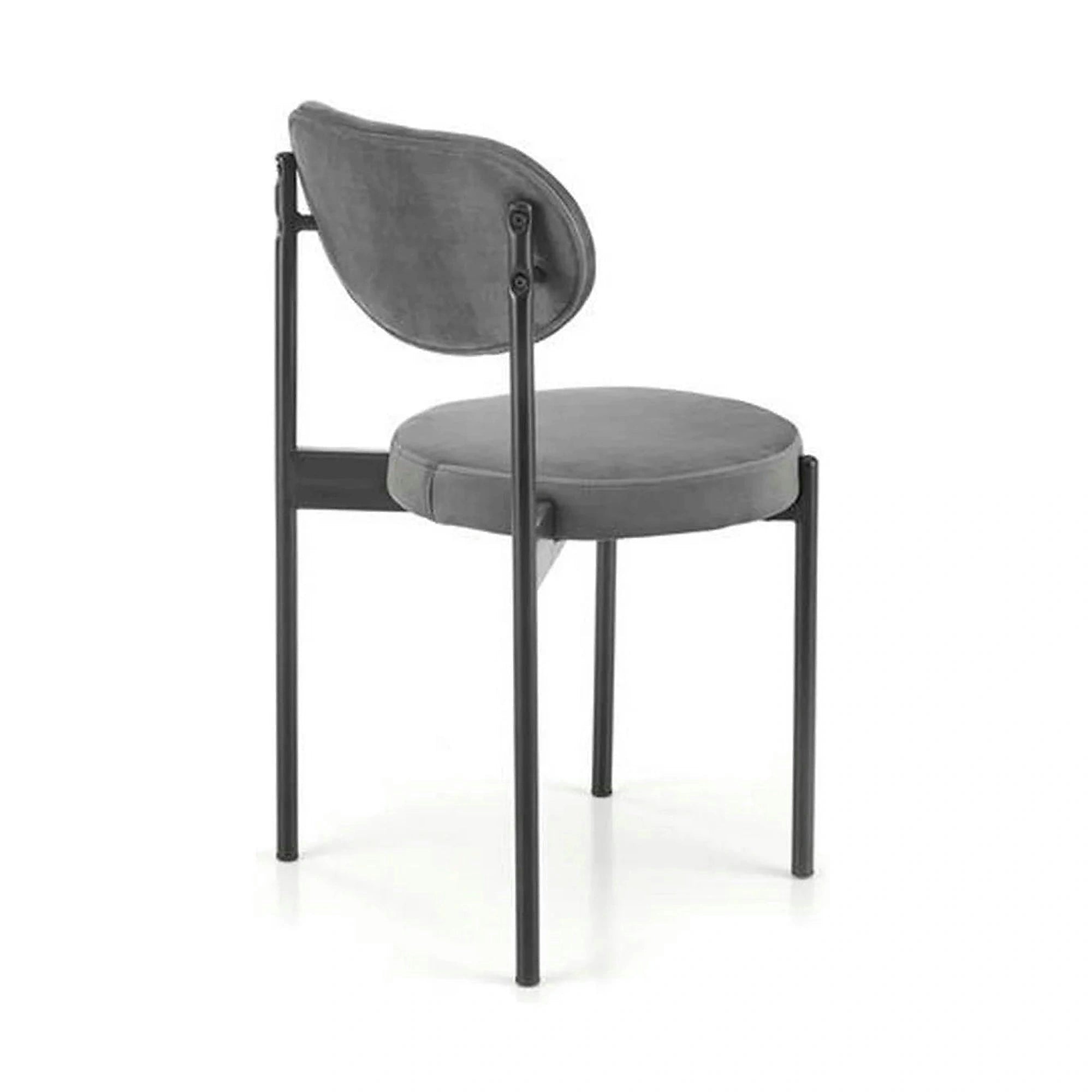 Scaun tapitat K509, gri, stofa catifelata, 42x48x80 cm