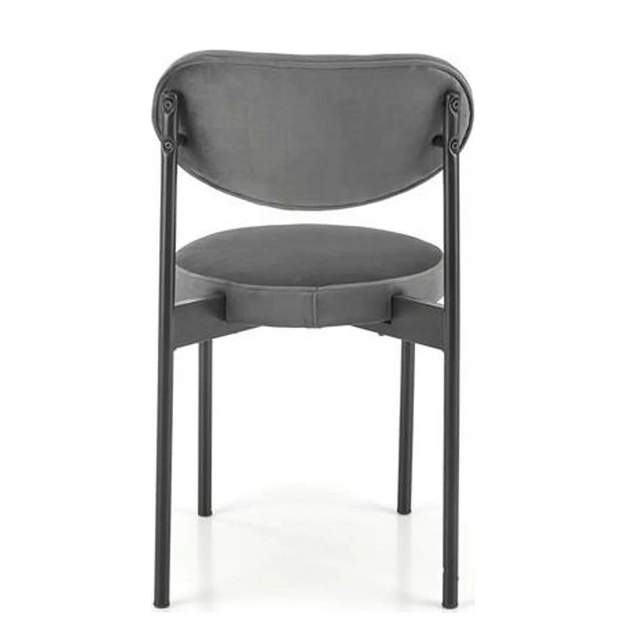 Scaun tapitat K509, gri, stofa catifelata, 42x48x80 cm