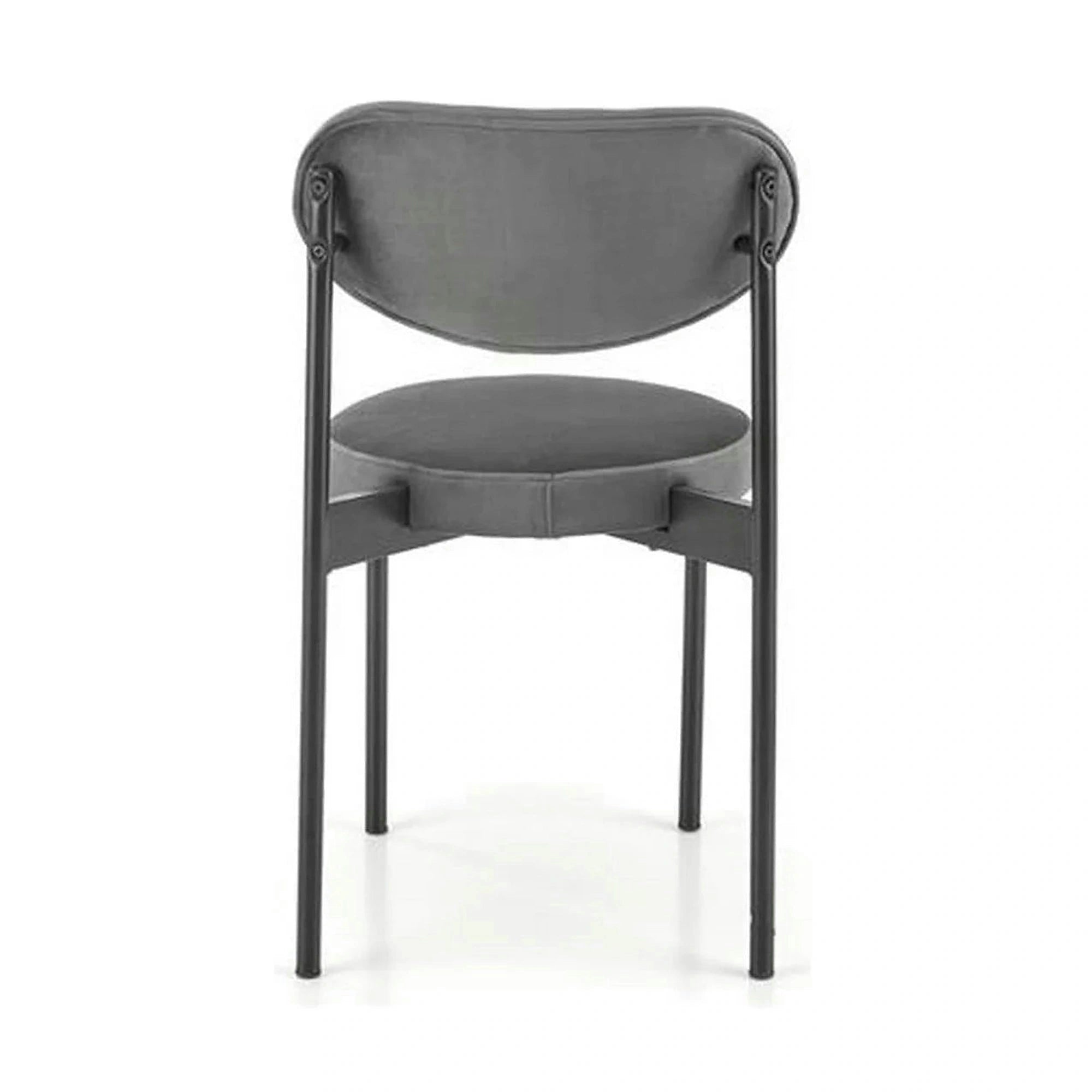 Scaun tapitat K509, gri, stofa catifelata, 42x48x80 cm