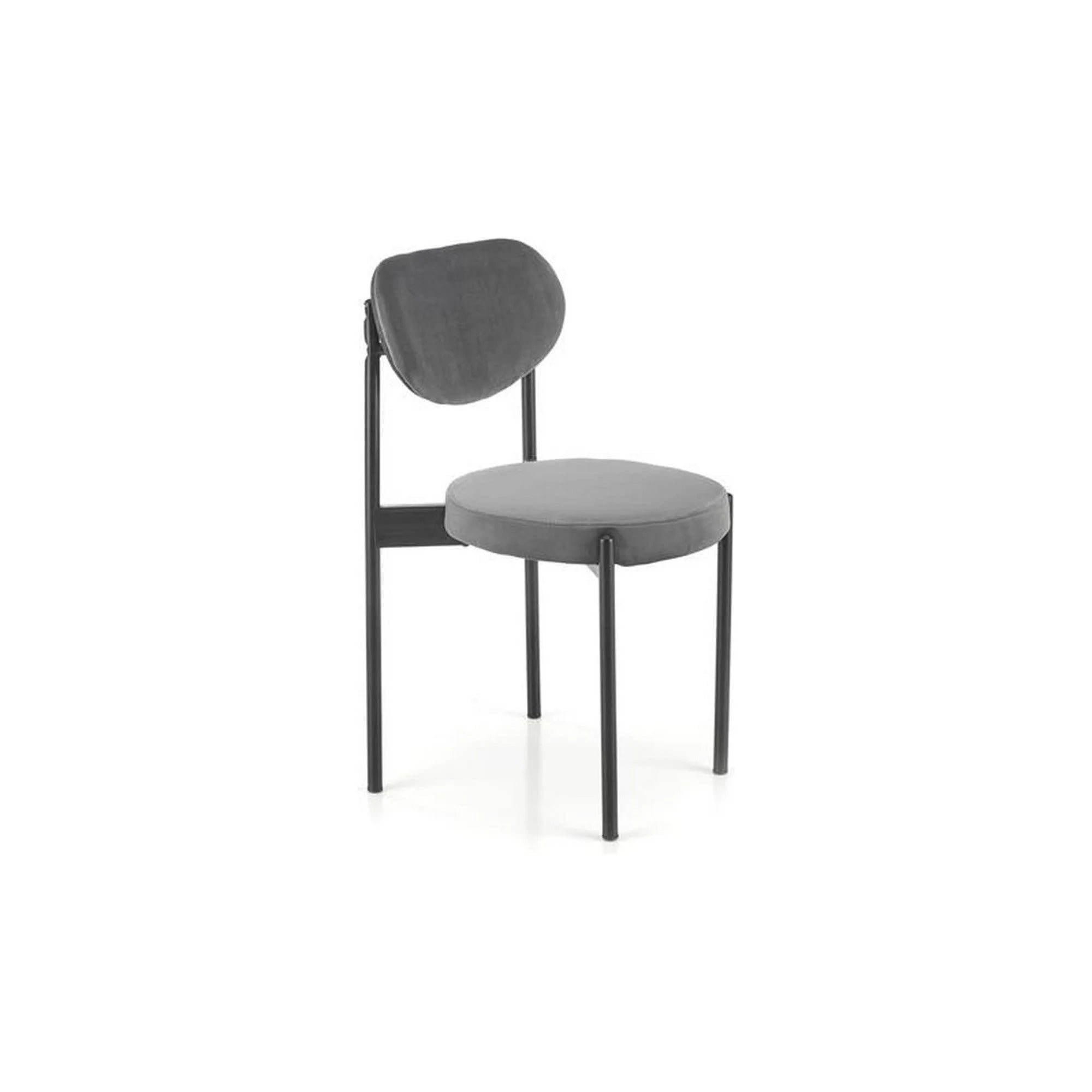 Scaun tapitat K509, gri, stofa catifelata, 42x48x80 cm