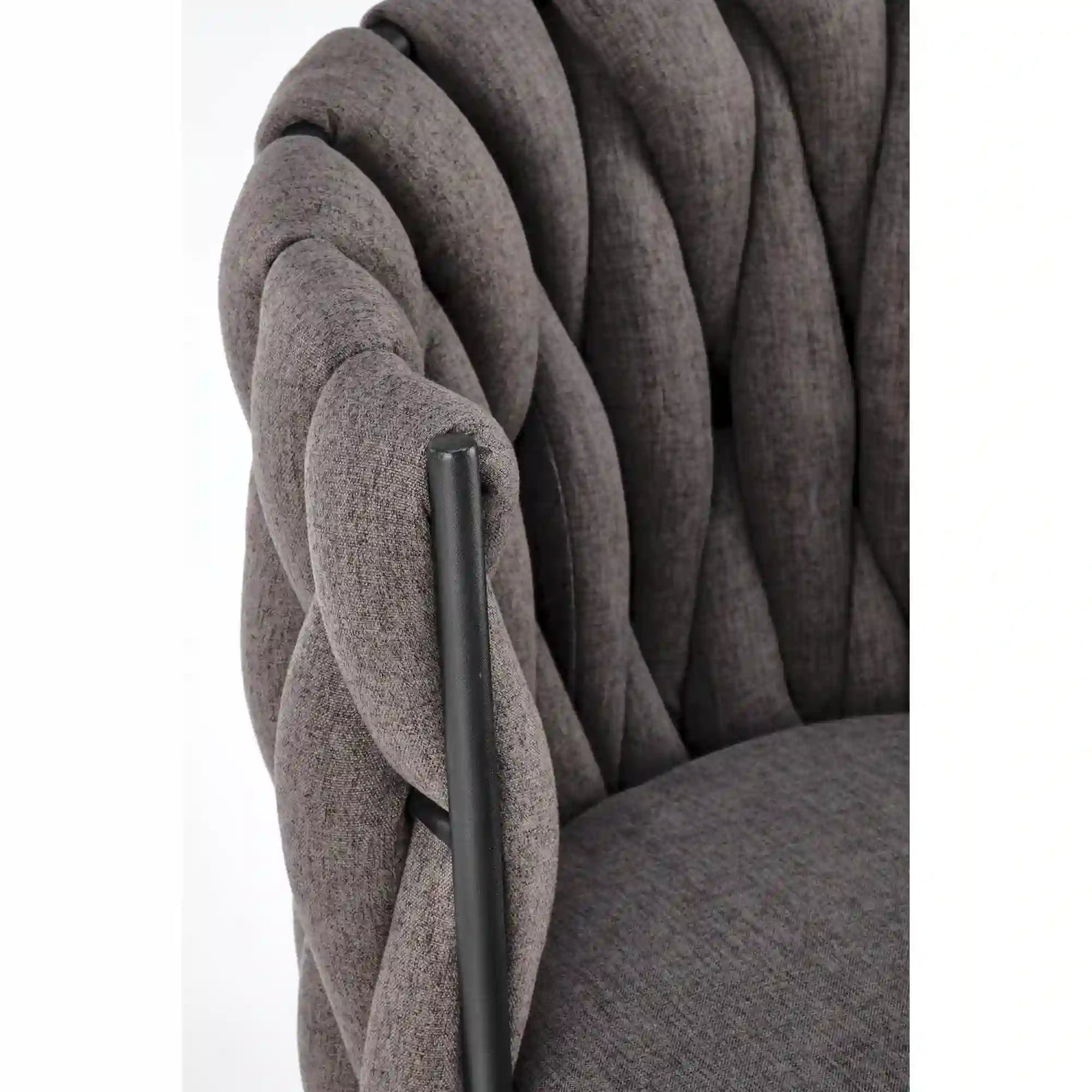 Scaun tapitat K516, gri/negru, stofa/otel, 57x60x79 cm
