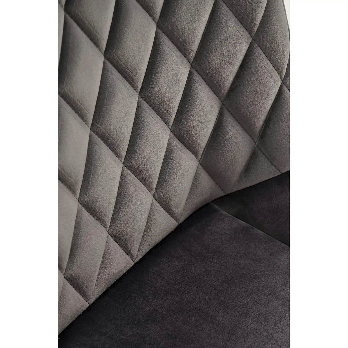Scaun tapitat K520, gri/negru, stofa catifelata, rotativ, 45x63x80 cm