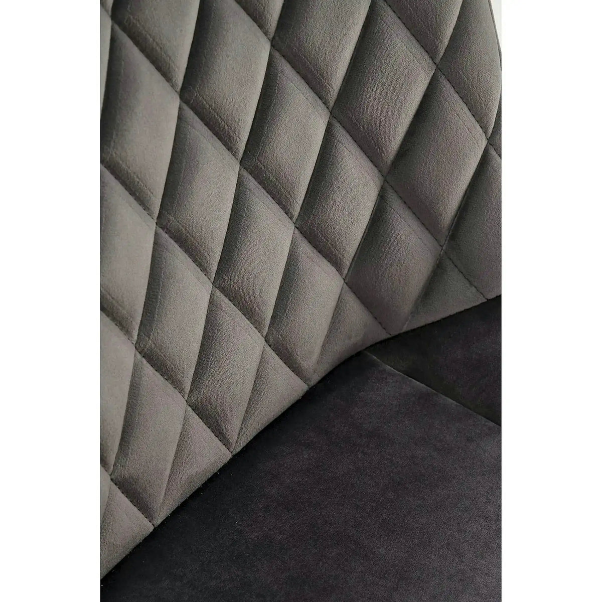 Scaun tapitat K520, gri/negru, stofa catifelata, rotativ, 45x63x80 cm