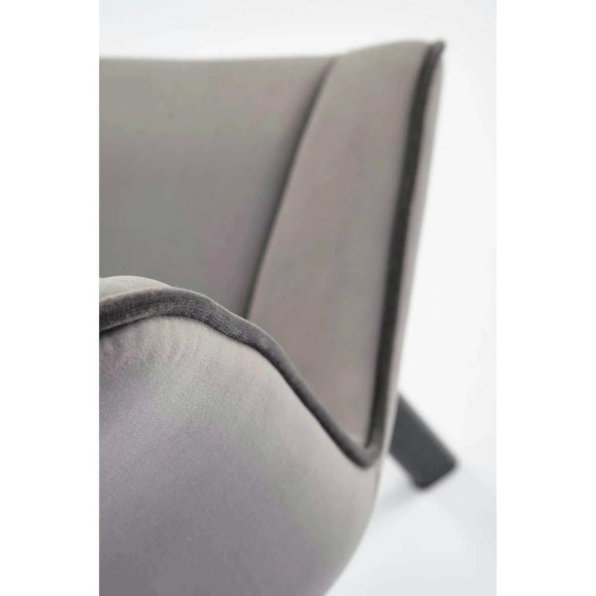 Scaun tapitat K520, gri/negru, stofa catifelata, rotativ, 45x63x80 cm