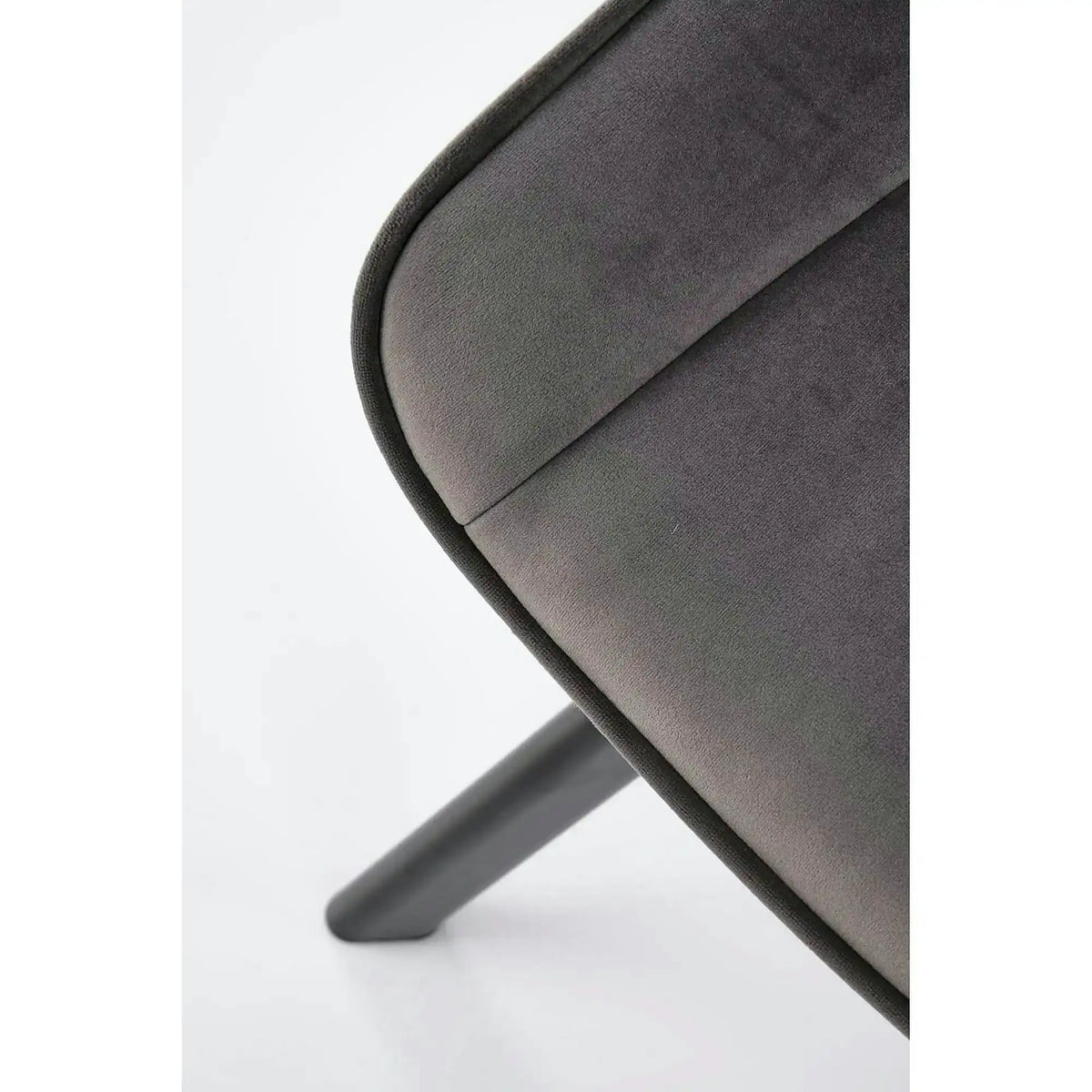Scaun tapitat K520, gri/negru, stofa catifelata, rotativ, 45x63x80 cm