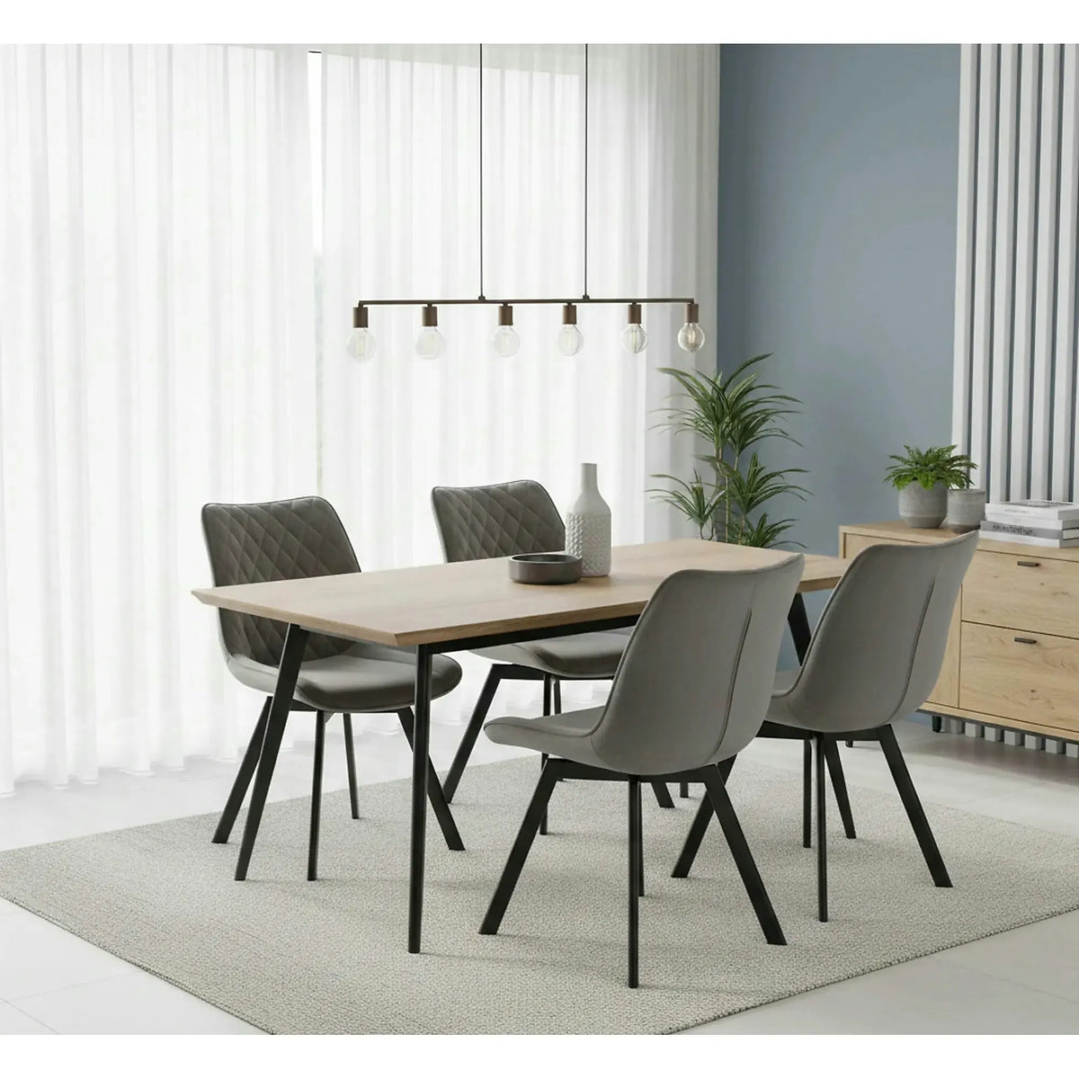 Scaun tapitat K520, gri/negru, stofa catifelata, rotativ, 45x63x80 cm